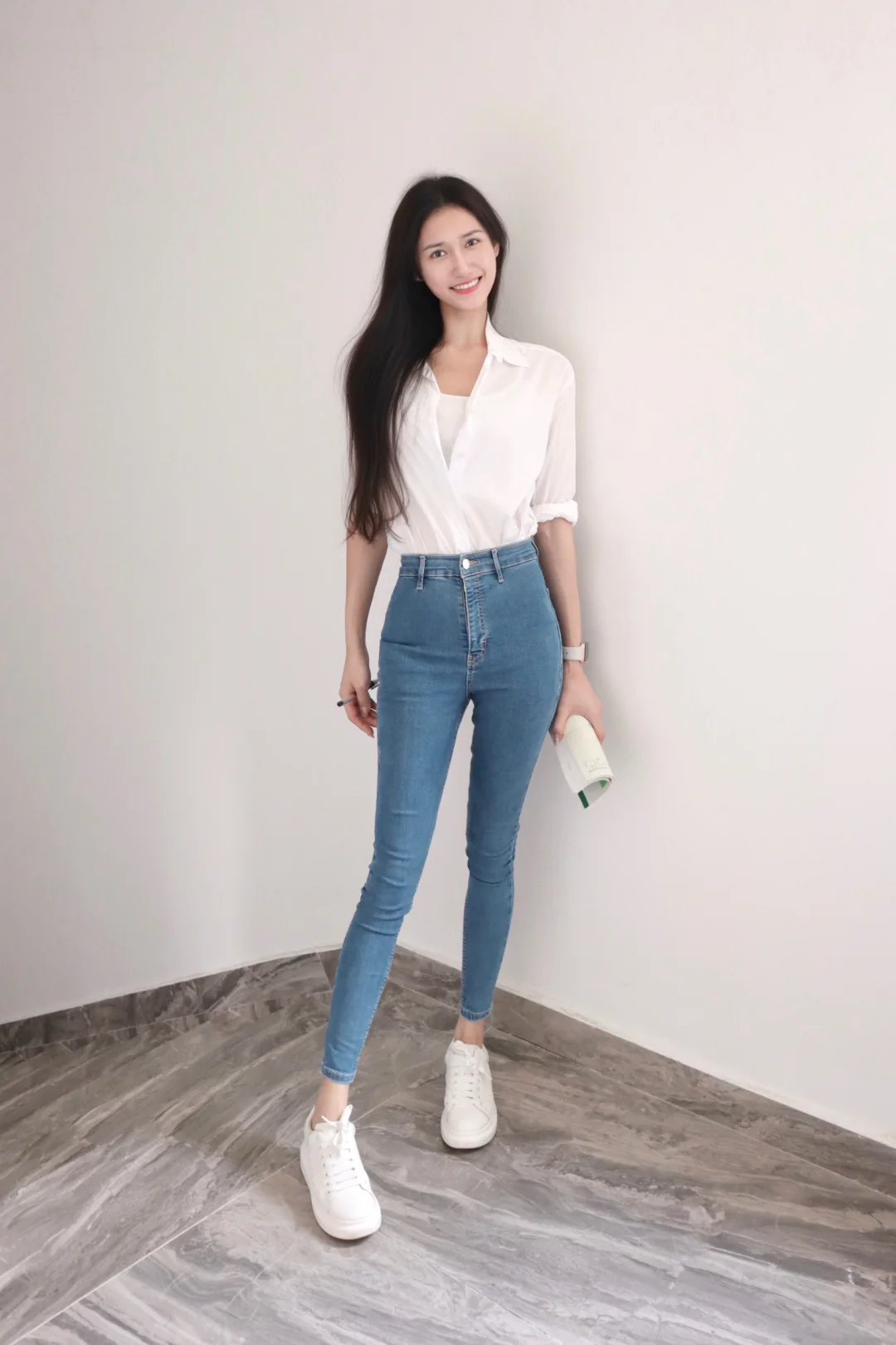 通勤穿搭|白衬衫+牛仔裤yyds