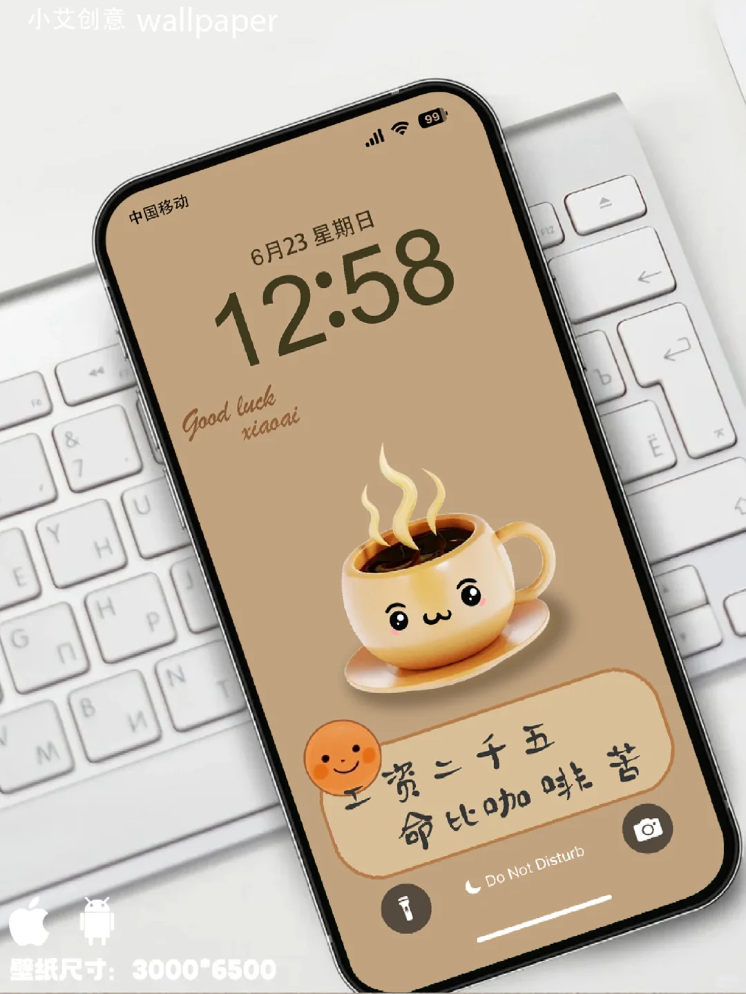 工资二千五,命比咖啡苦/简约壁纸#072