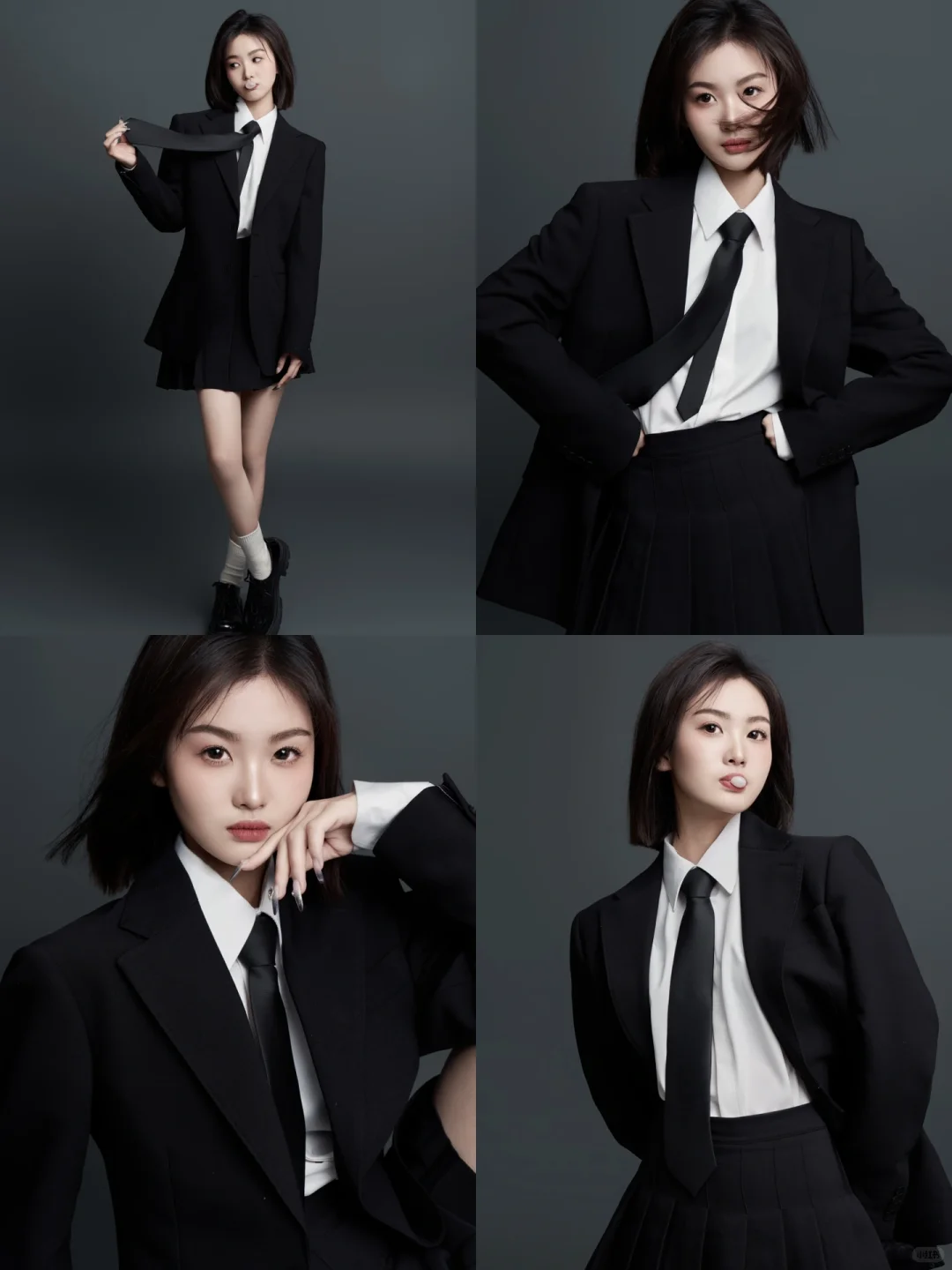 这样拍真的很韩系女高！甜拽满分💯学院写真