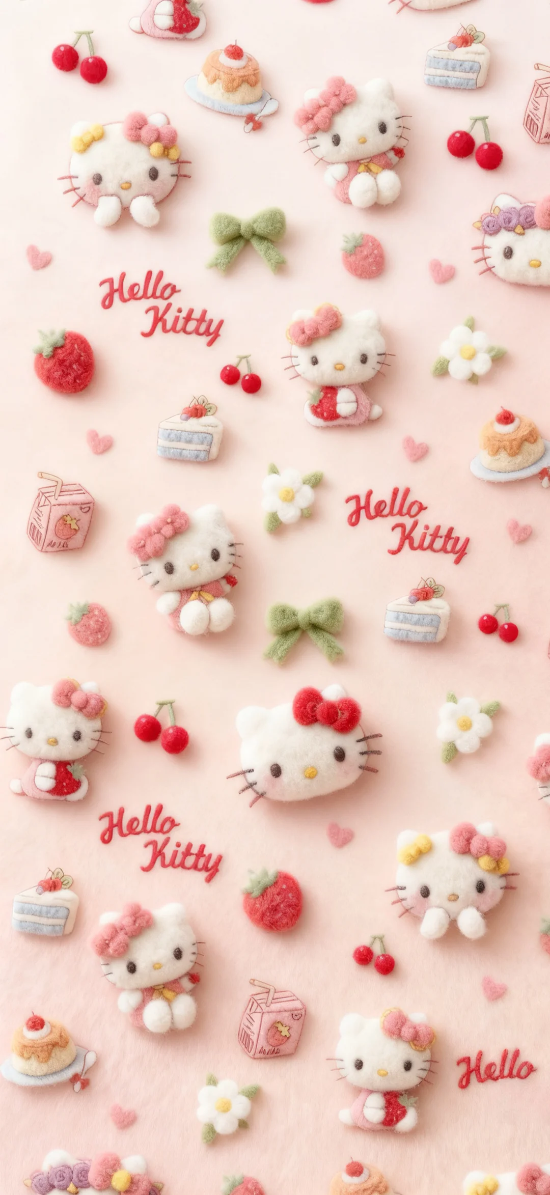 毛绒绒的Kitty平铺壁纸呀