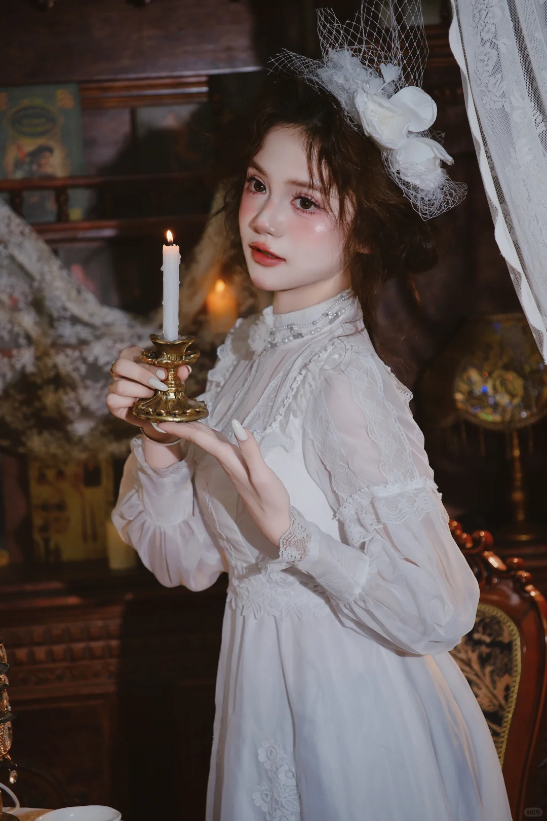 📷法式复古写真模特｜蕾丝梦的低语