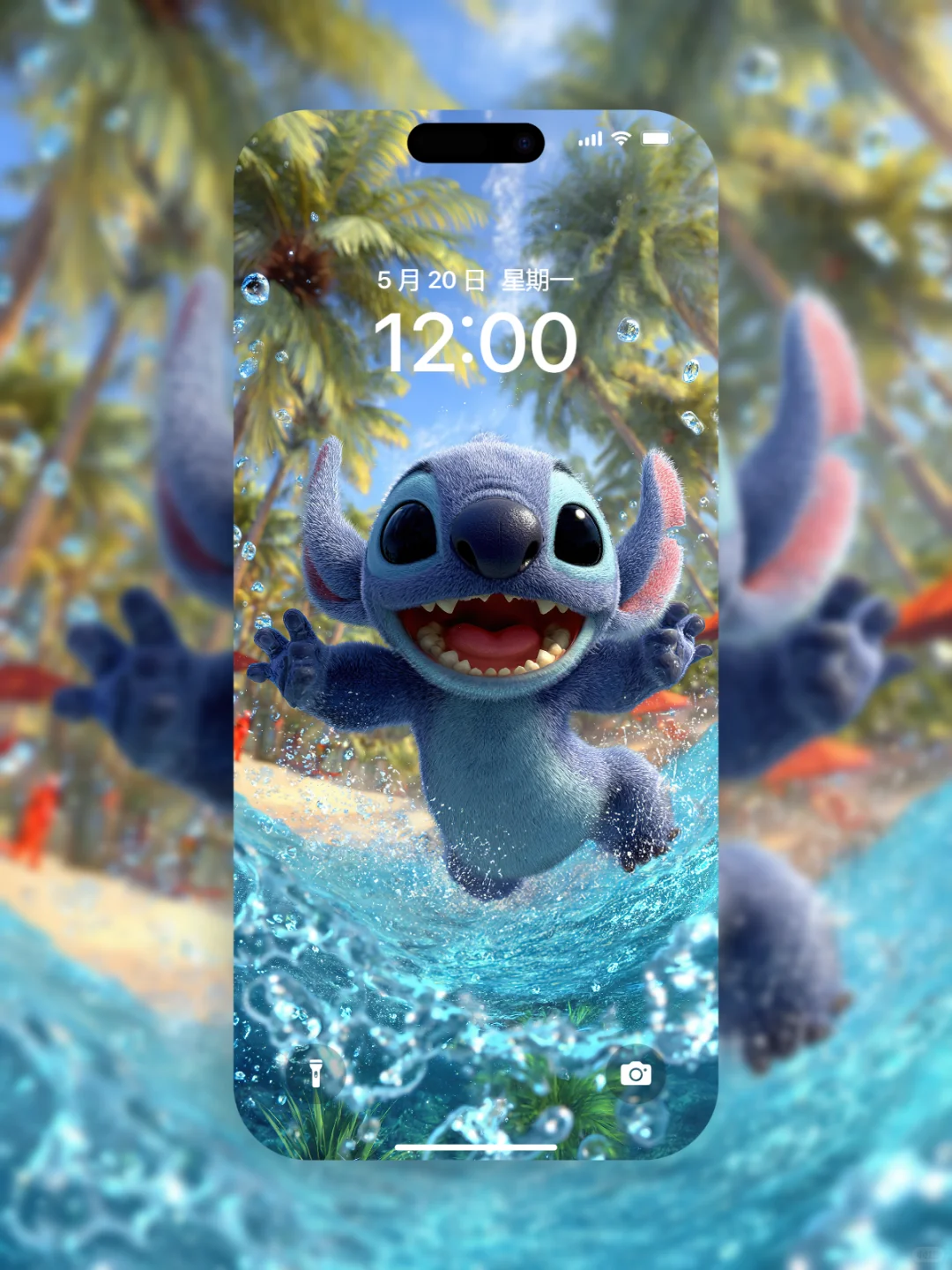 iOS深景手机壁纸 今天整点可爱的史迪仔仔