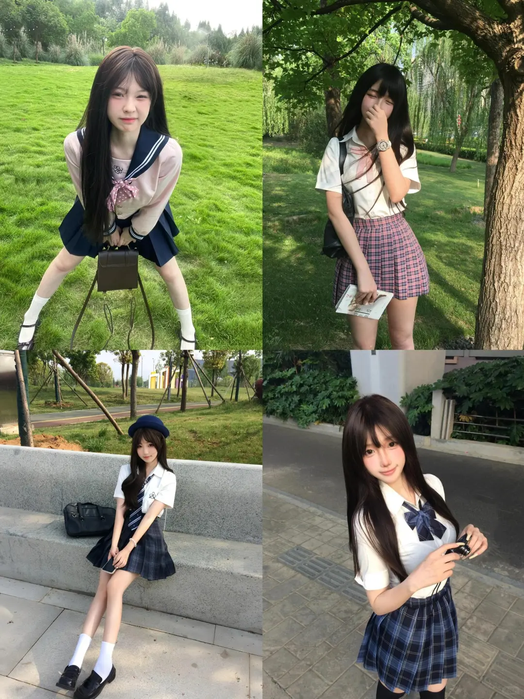 存一组春日jk小幅度拍照姿势🫧