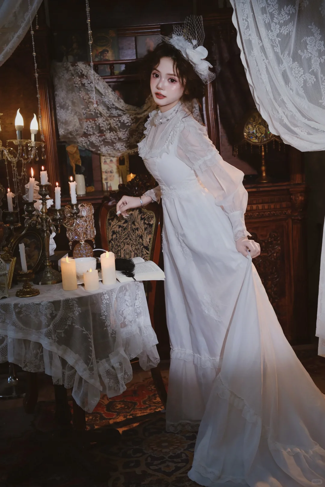 📷法式复古写真模特｜蕾丝梦的低语