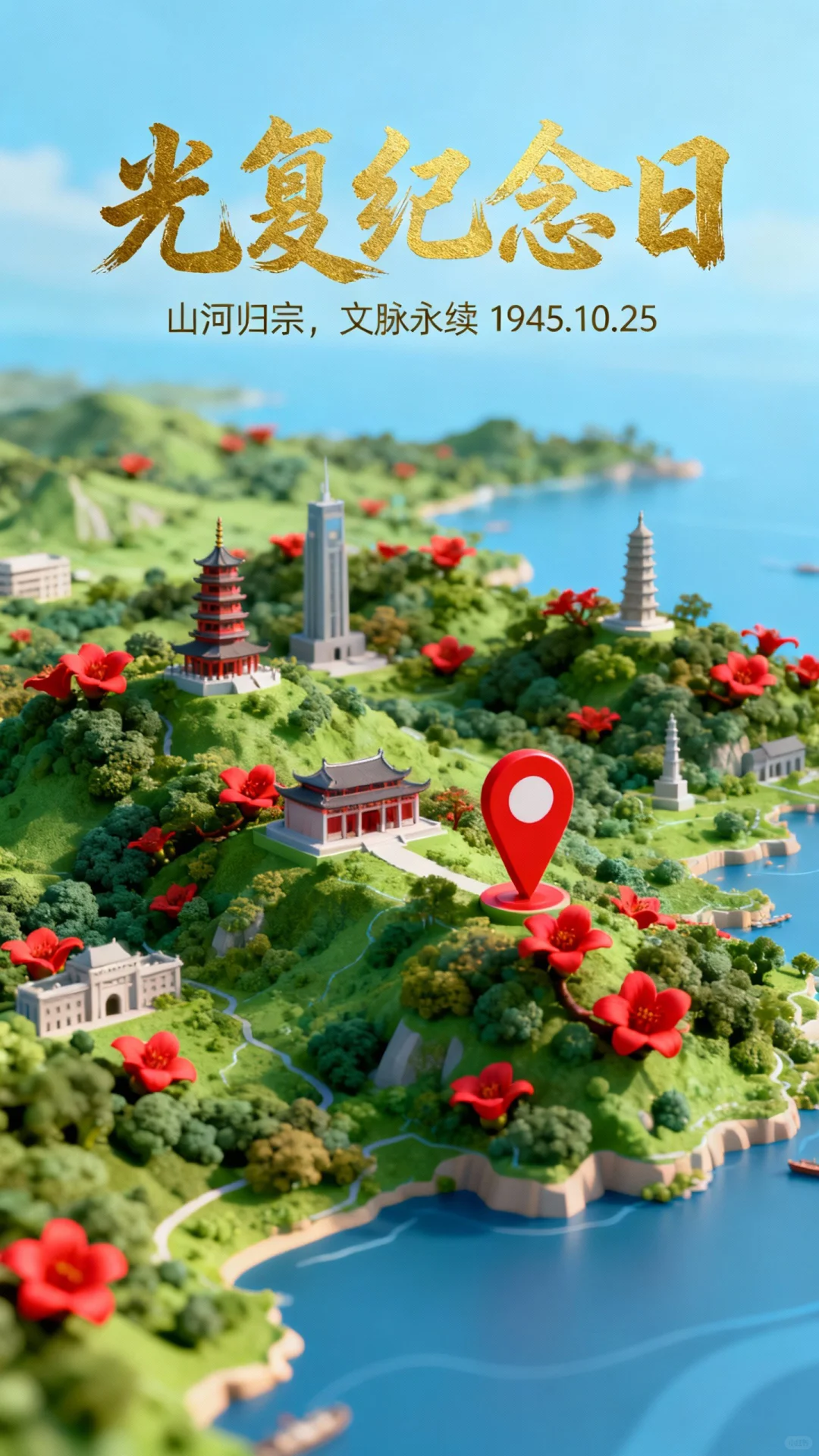 🍂台湾光复纪念日|纪念日海报|素材