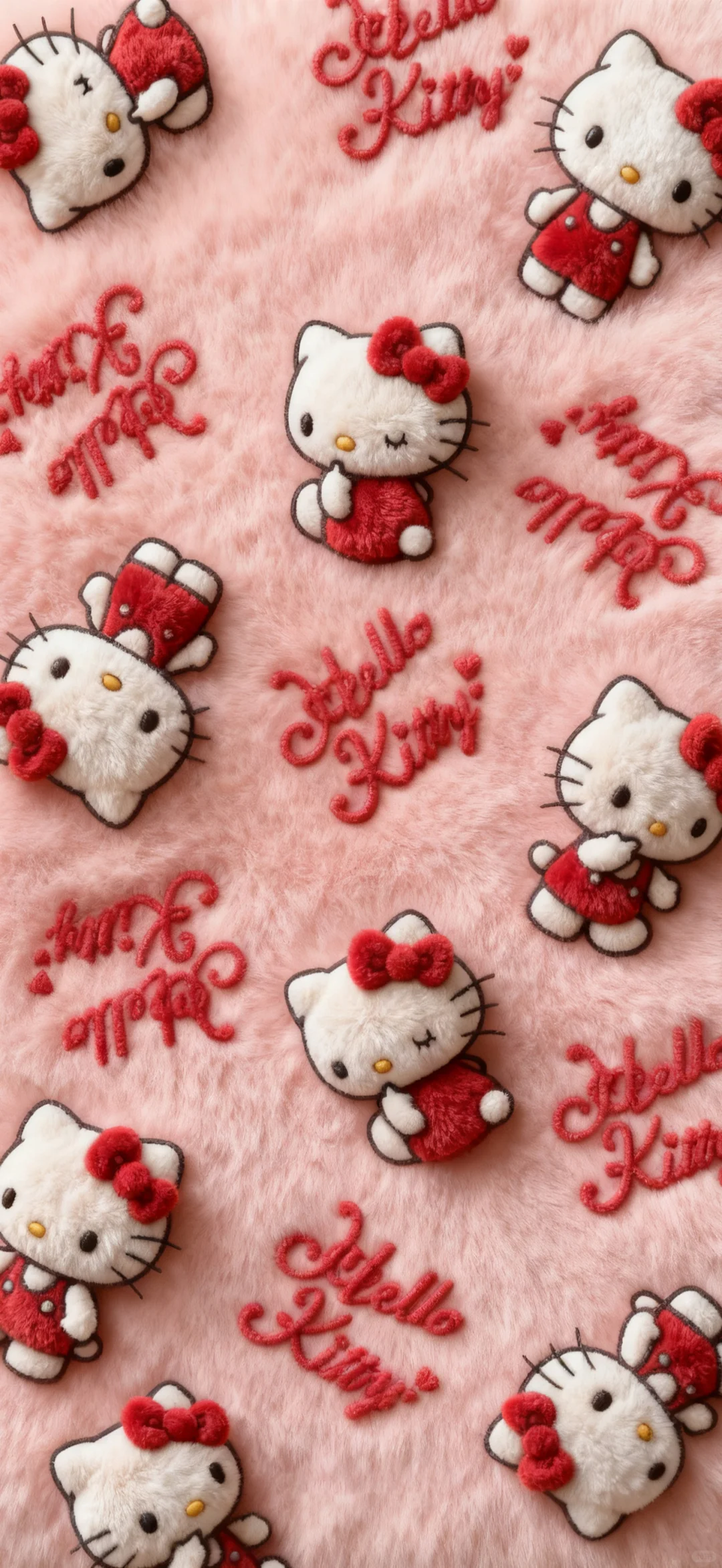 毛绒绒的Kitty平铺壁纸呀