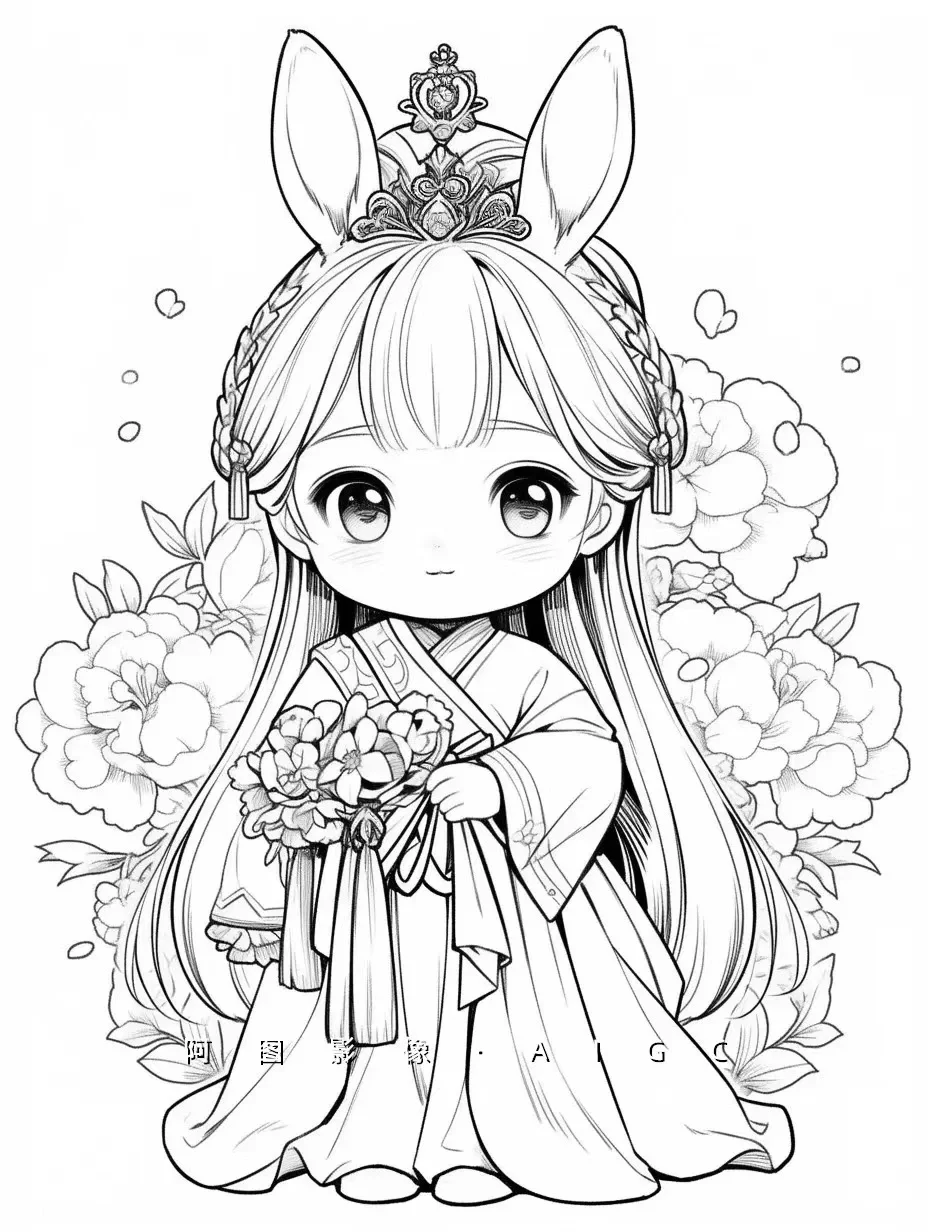 动漫人物线稿合集～黑白动漫