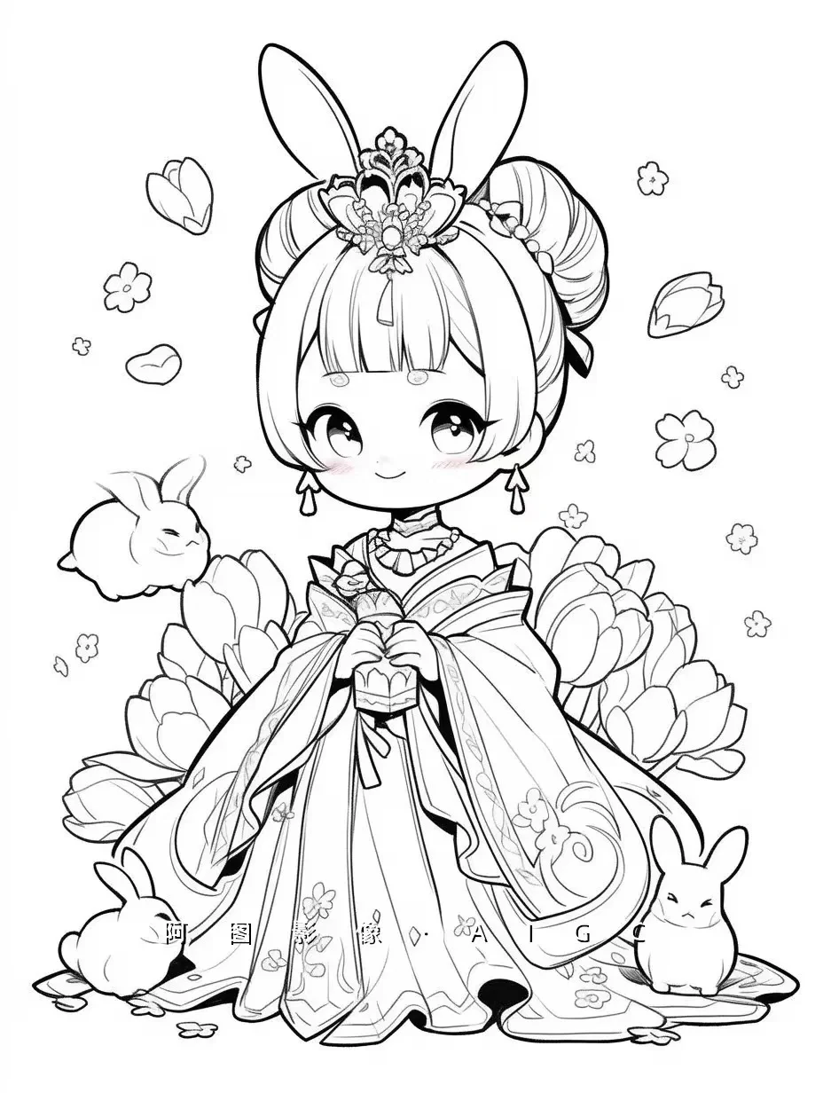 动漫人物线稿合集～黑白动漫