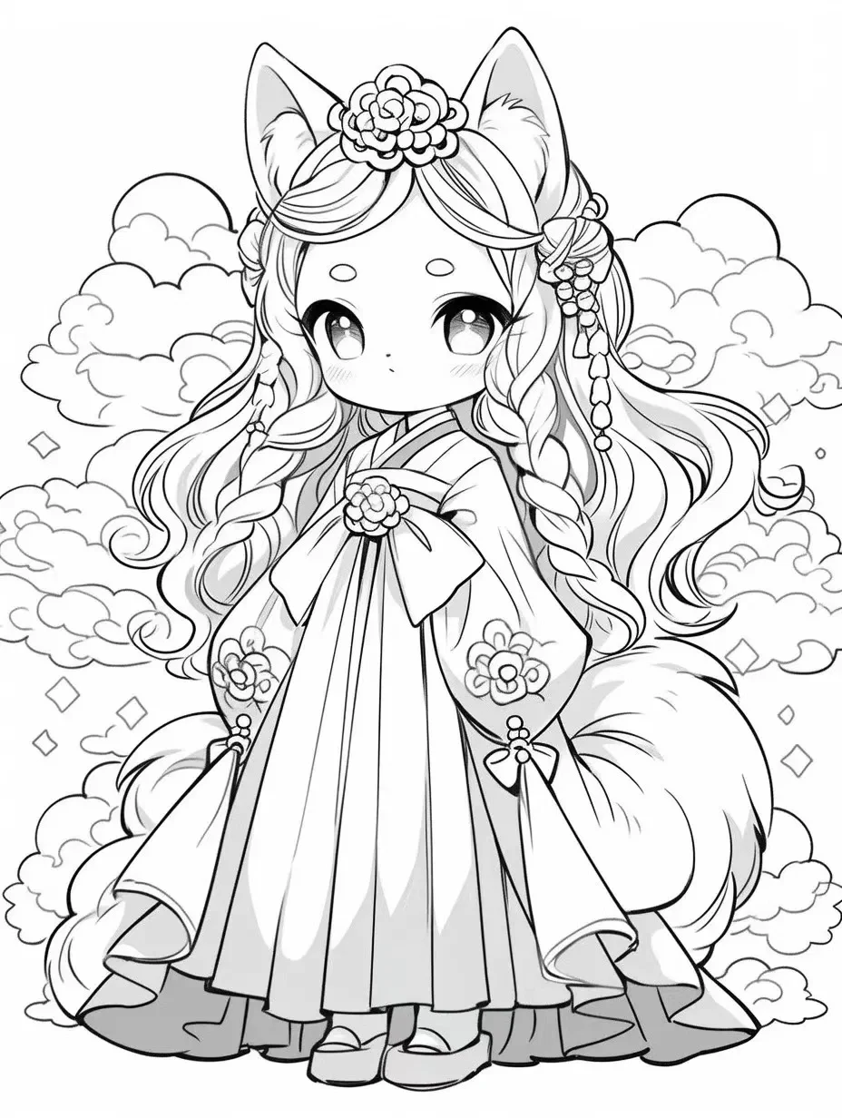 动漫人物线稿合集～黑白动漫