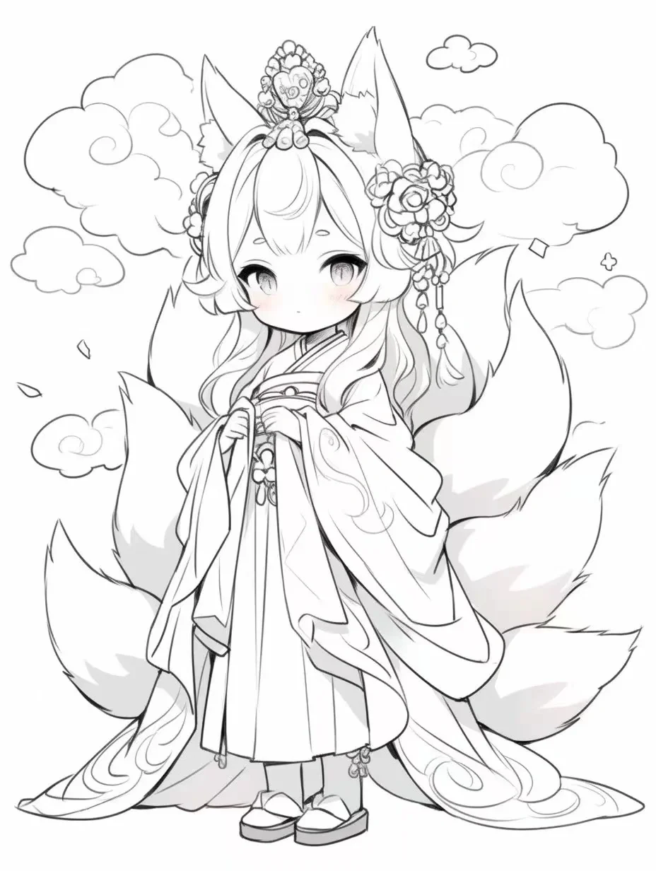 动漫人物线稿合集～黑白动漫