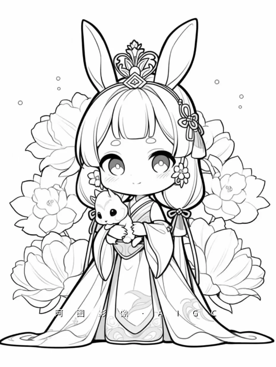 动漫人物线稿合集～黑白动漫