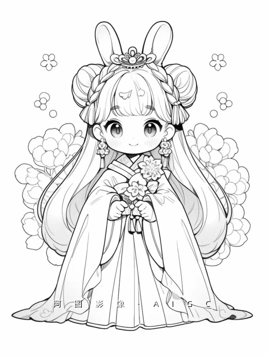 动漫人物线稿合集～黑白动漫