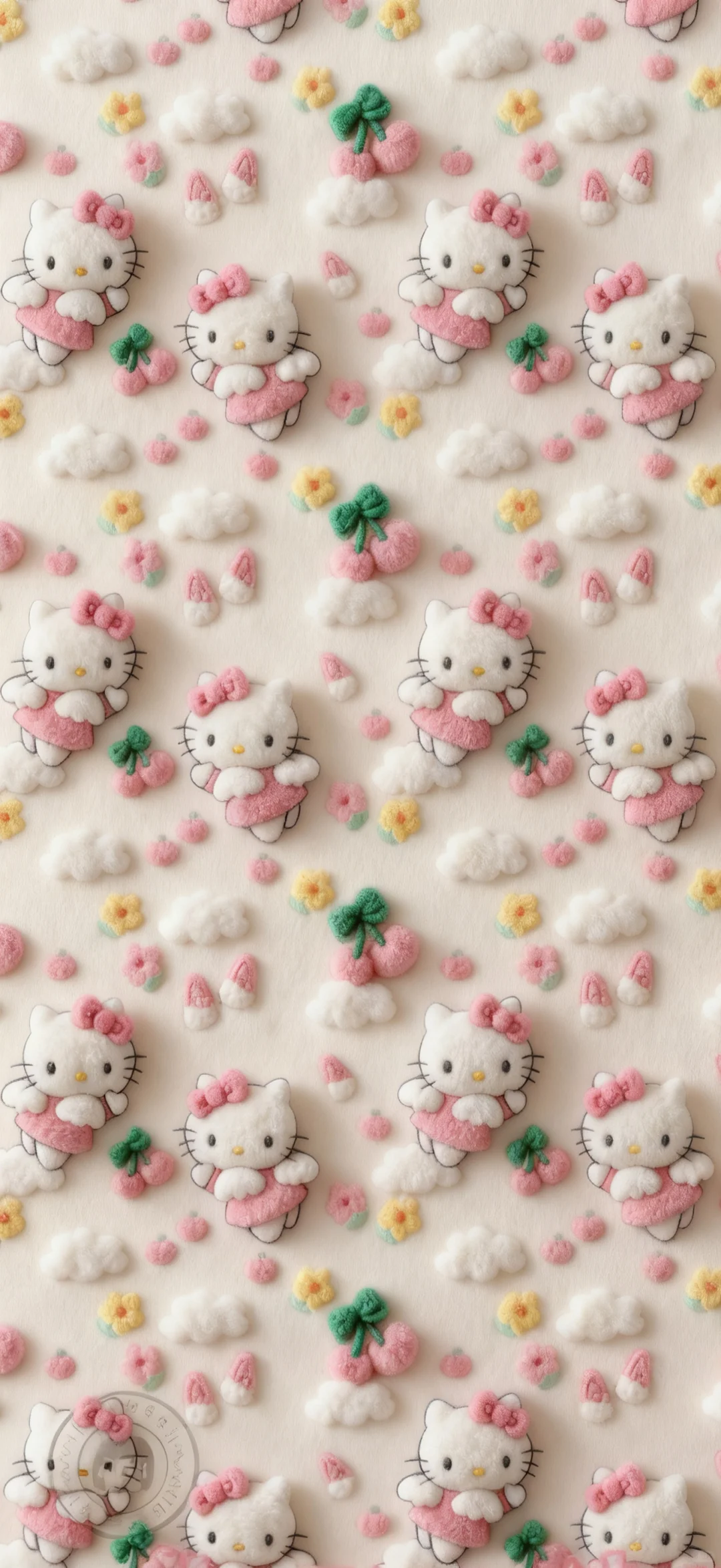 毛绒绒的Kitty平铺壁纸呀