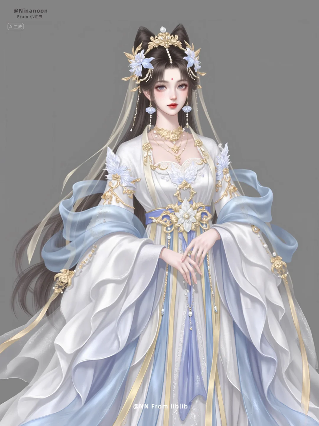 冷月谪仙 | 角色设计 | 古风服设插画