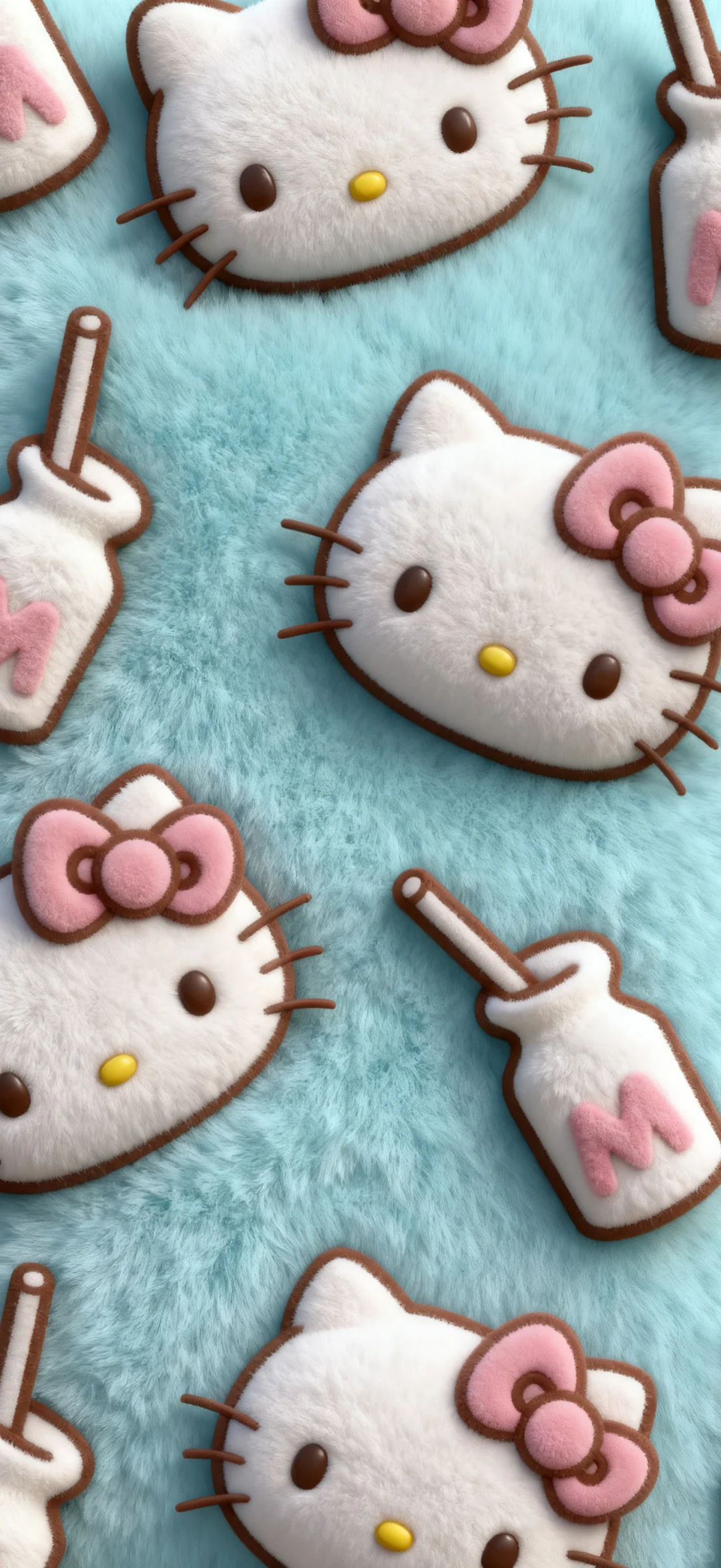 毛绒绒的Kitty平铺壁纸呀