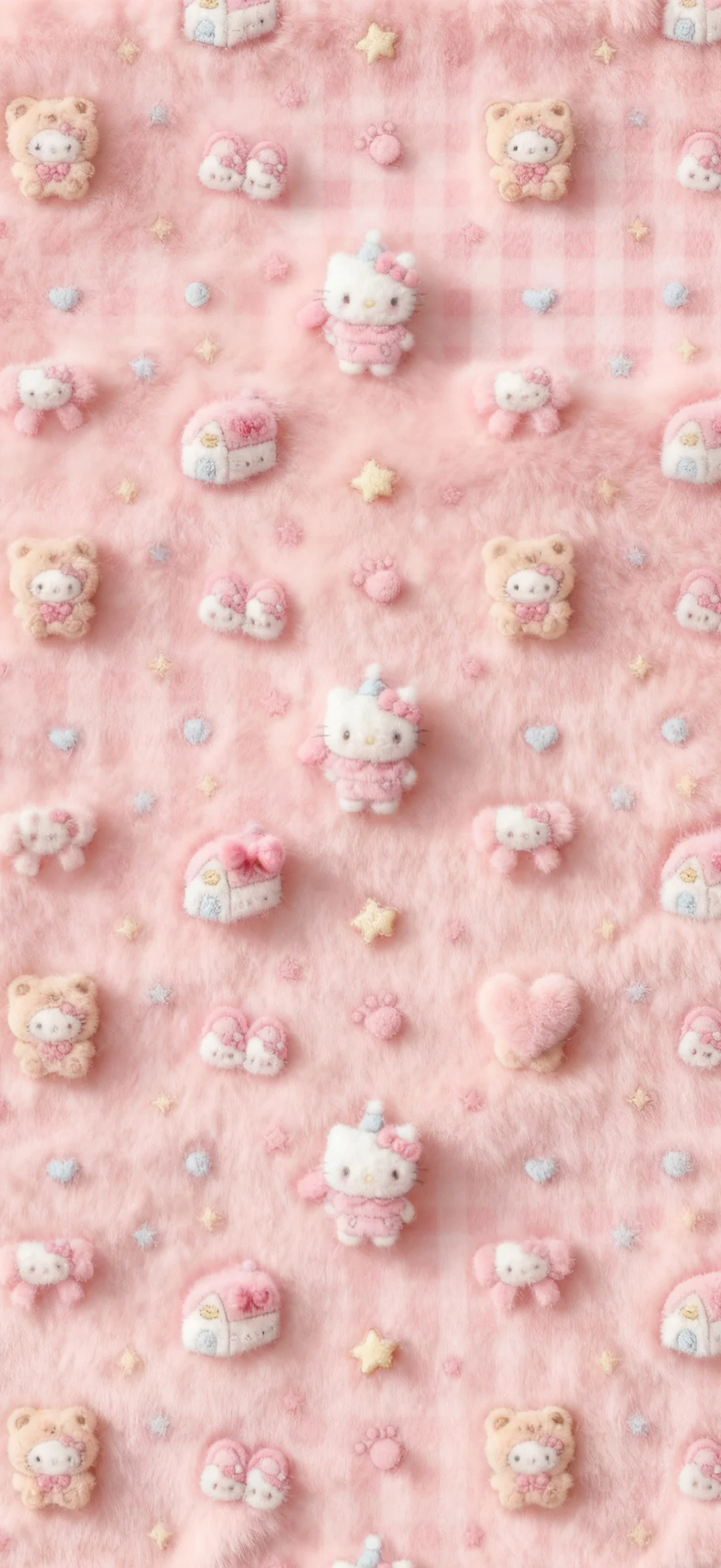 毛绒绒的Kitty平铺壁纸呀