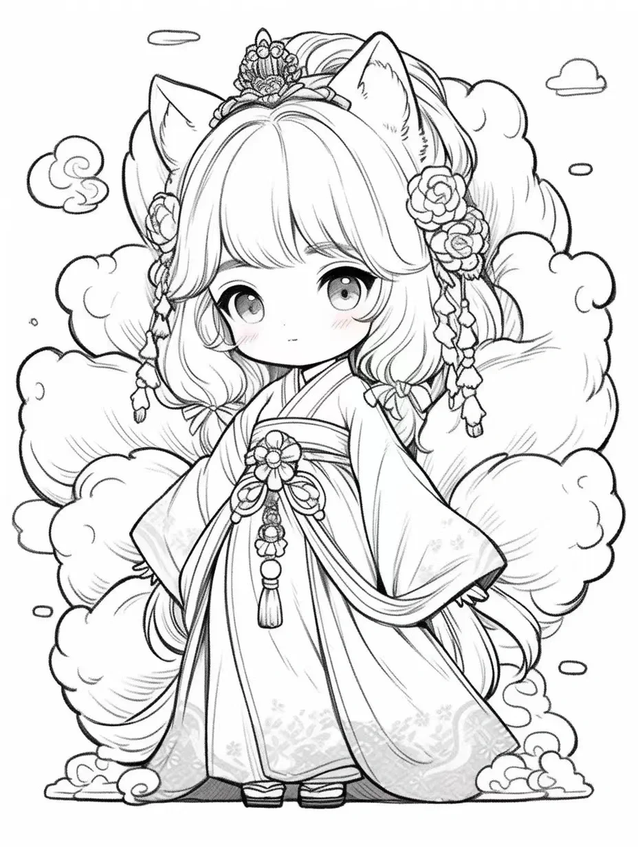 动漫人物线稿合集～黑白动漫