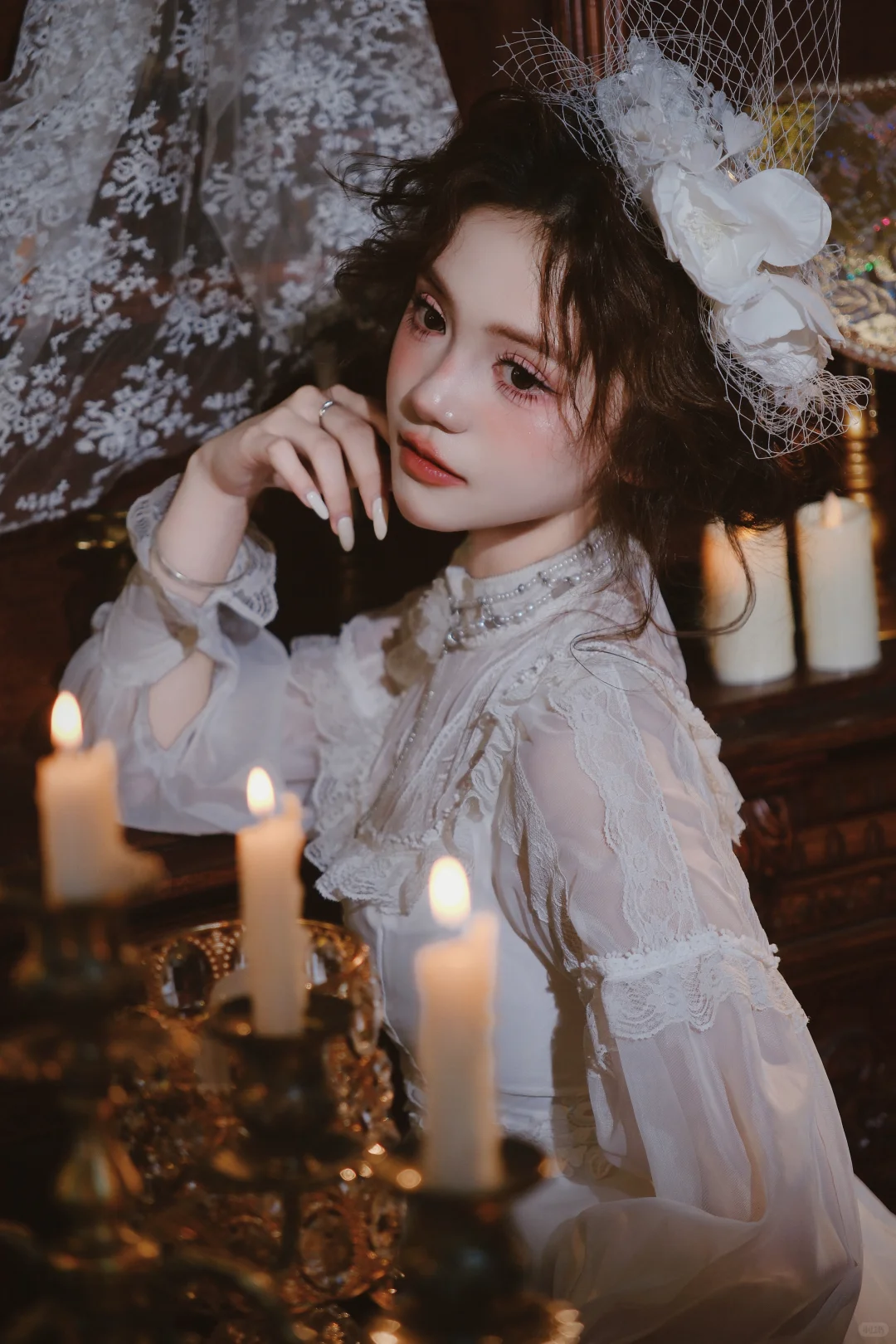 📷法式复古写真模特｜蕾丝梦的低语