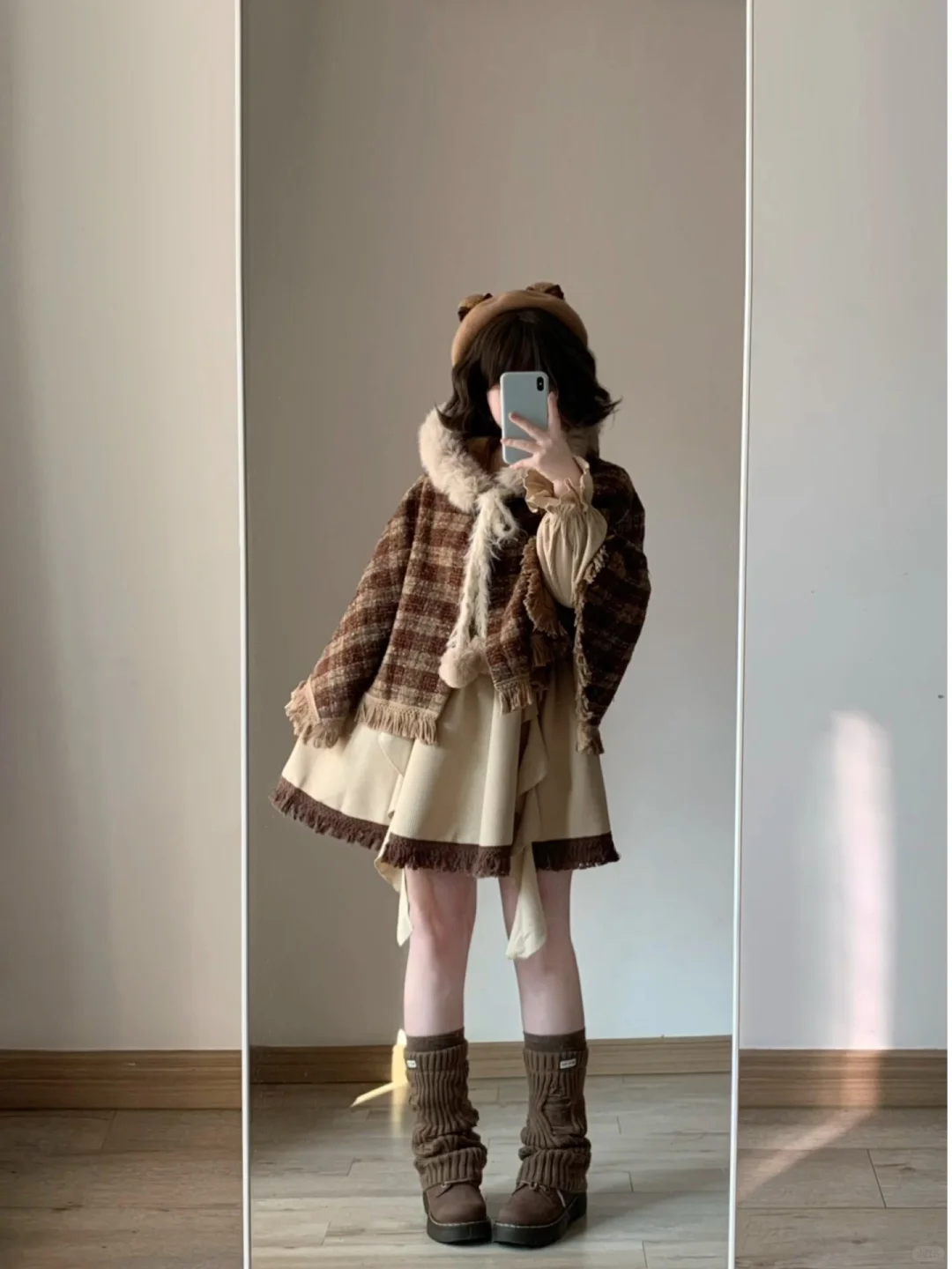 160 120｜微胖甜妹复古棕色系穿搭🍂好可爱