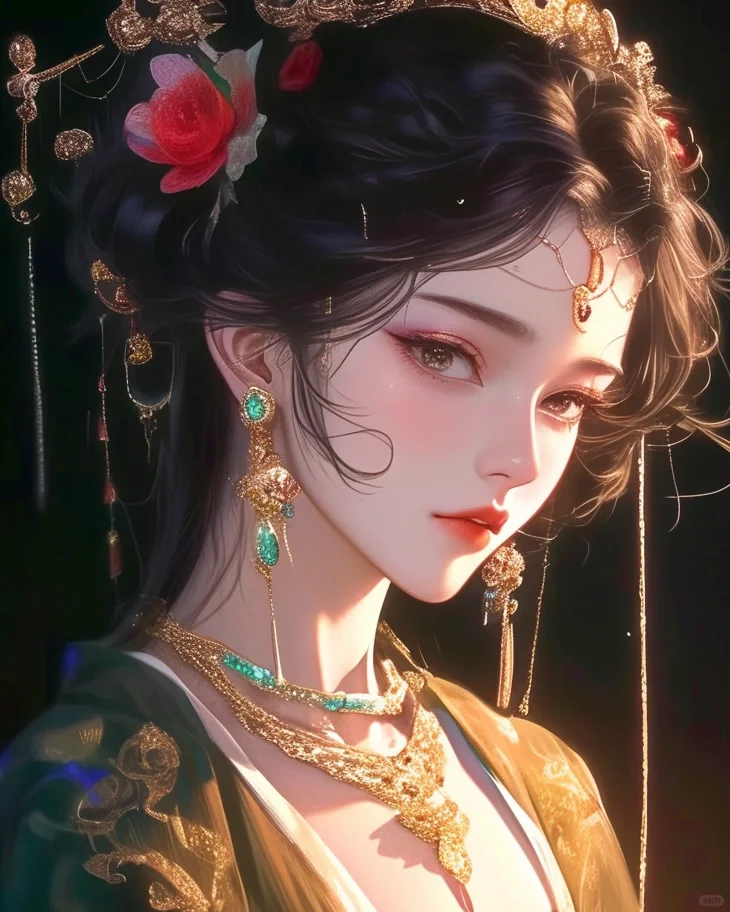 AI绘画｜古风艳丽美人