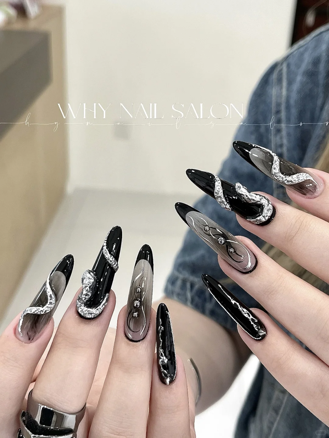 🖤暗黑系美甲｜⛓️金属风