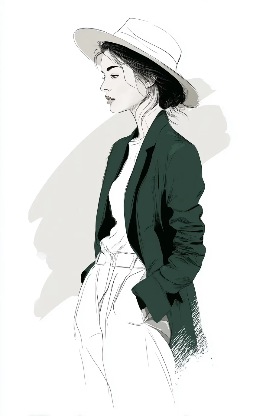 简单线条的高级感，轻复古的时尚插画手绘💋