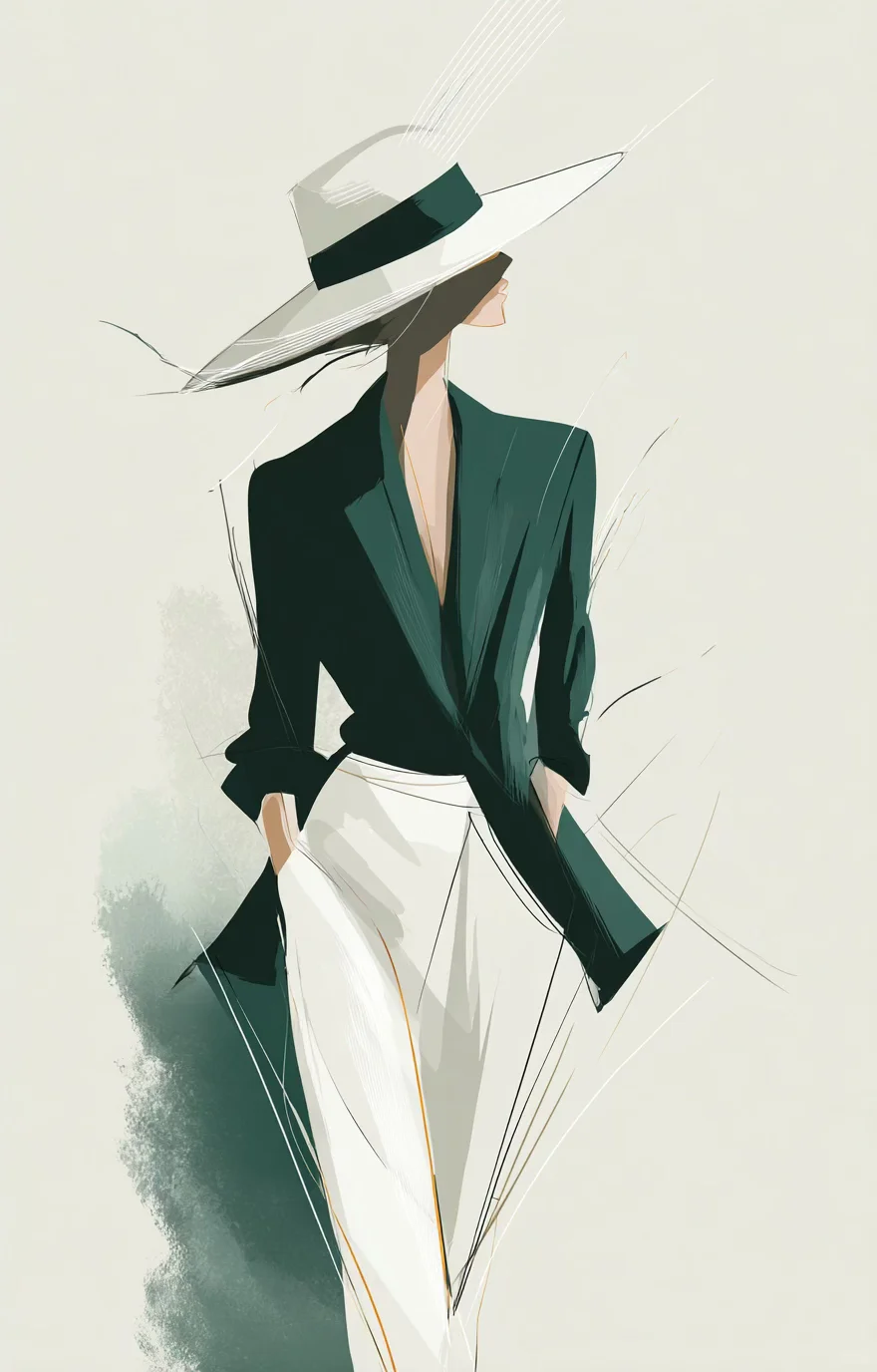 简单线条的高级感，轻复古的时尚插画手绘💋