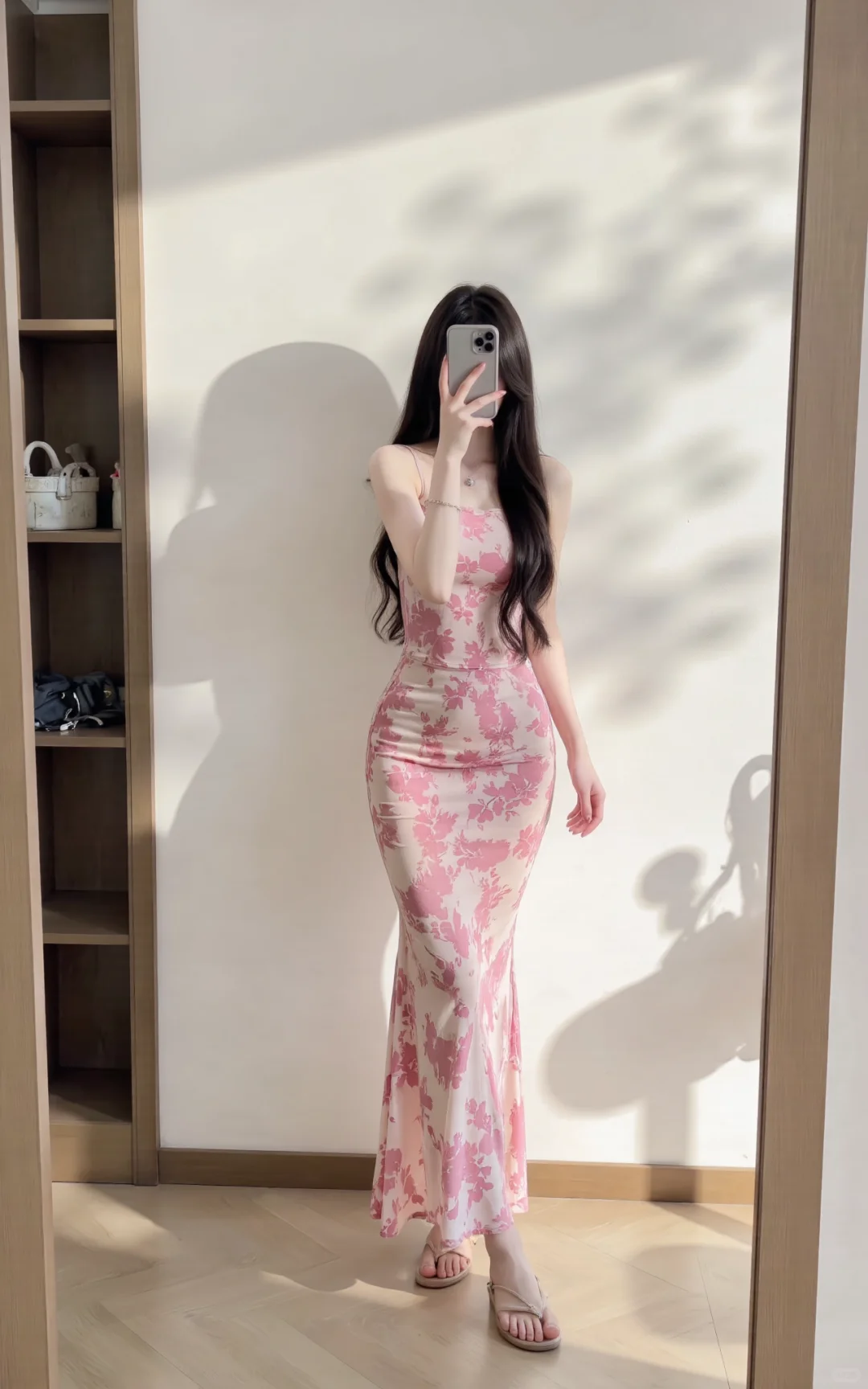 仙气飘飘的粉色长裙👗