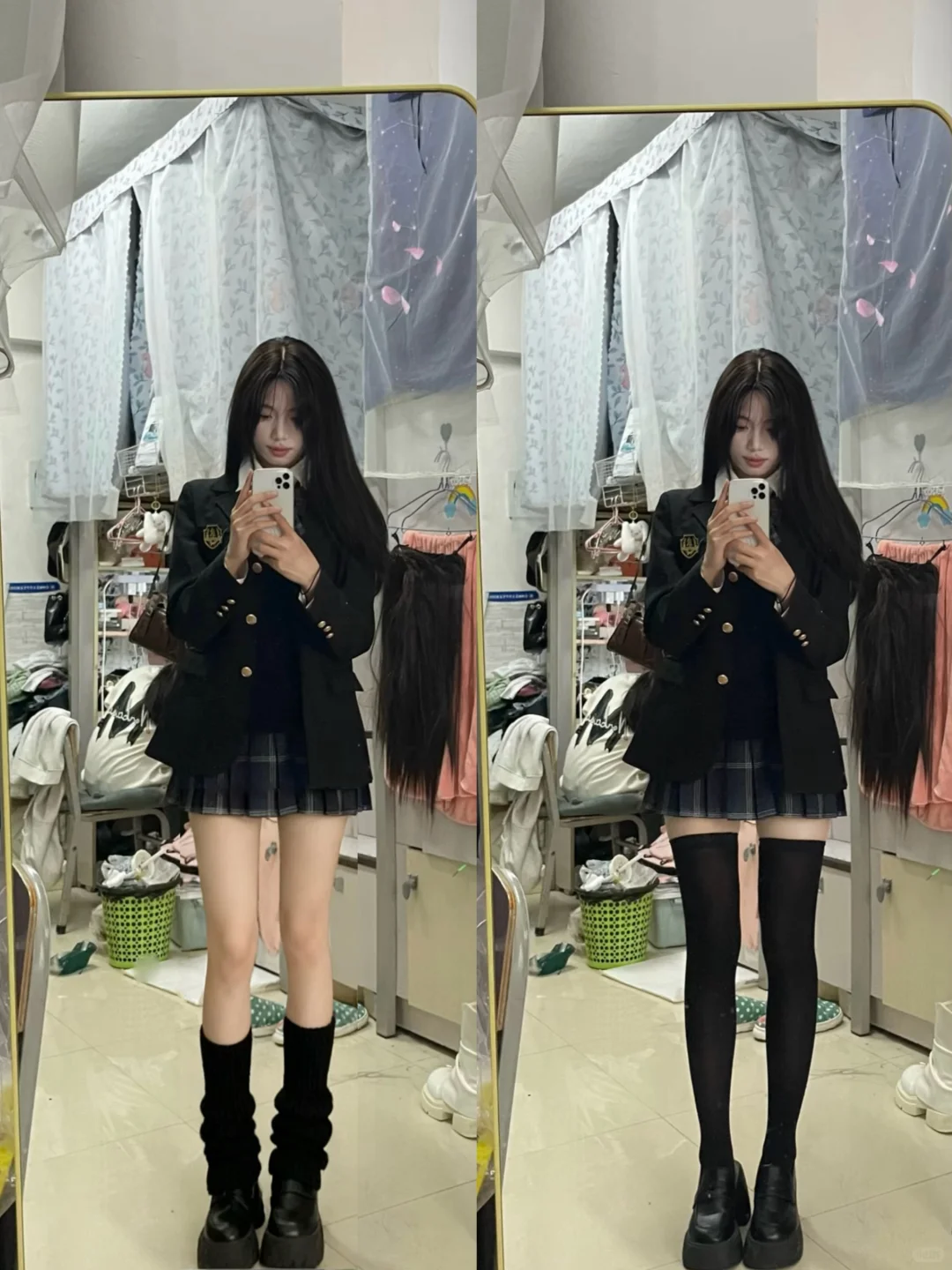 堆堆袜和过膝袜二选一