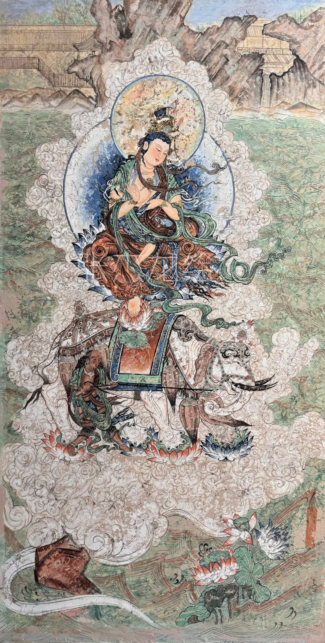 敦煌莫高窟榆林西夏三窟普贤菩萨临摹