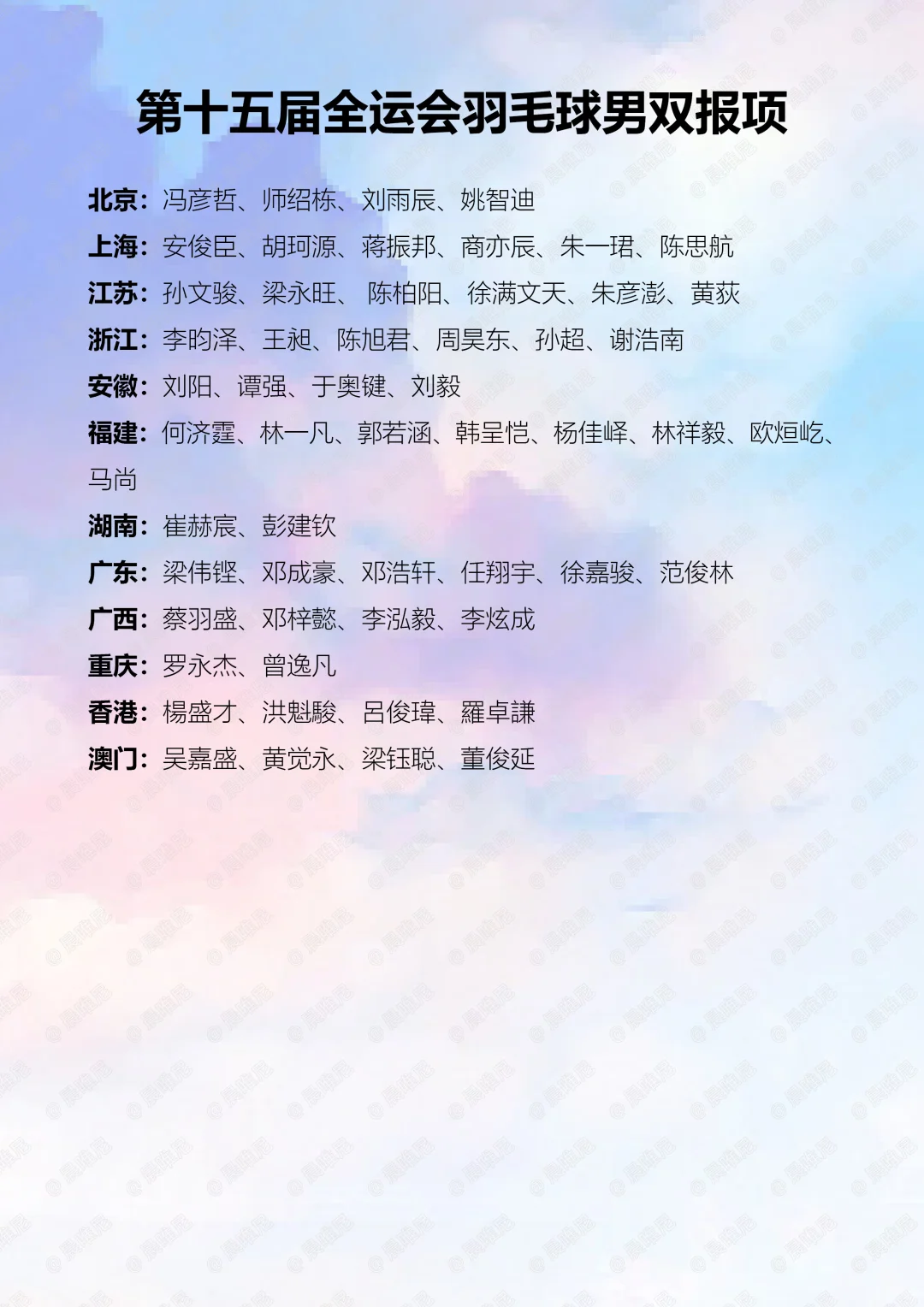 第十五届全运会羽毛球全赛程看点及报项