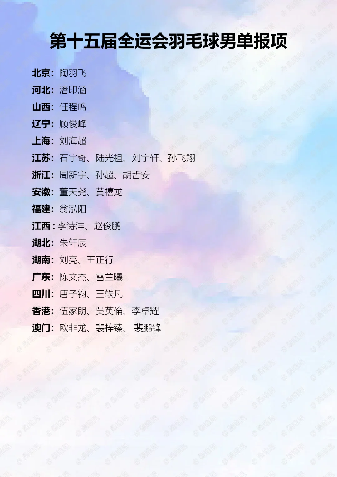 第十五届全运会羽毛球全赛程看点及报项