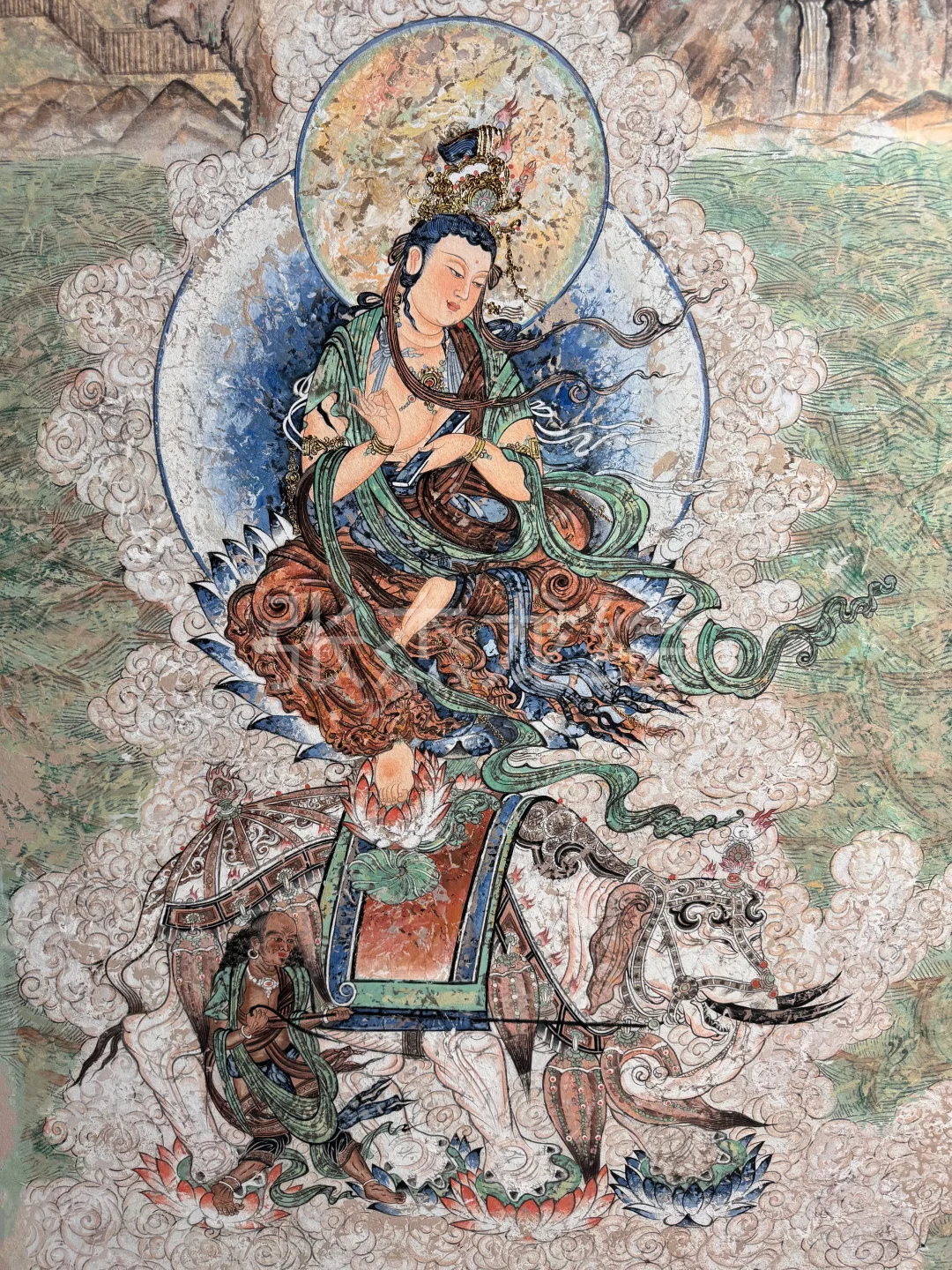 敦煌莫高窟榆林西夏三窟普贤菩萨临摹