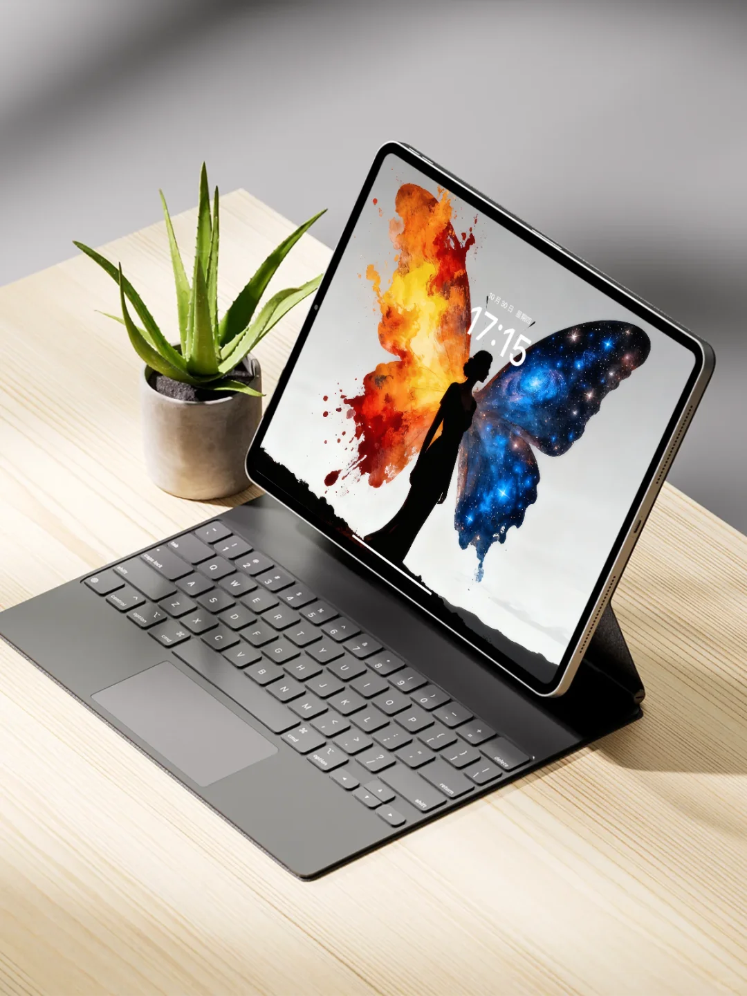 蝴蝶之翼一半火焰一半银河|ipad壁纸