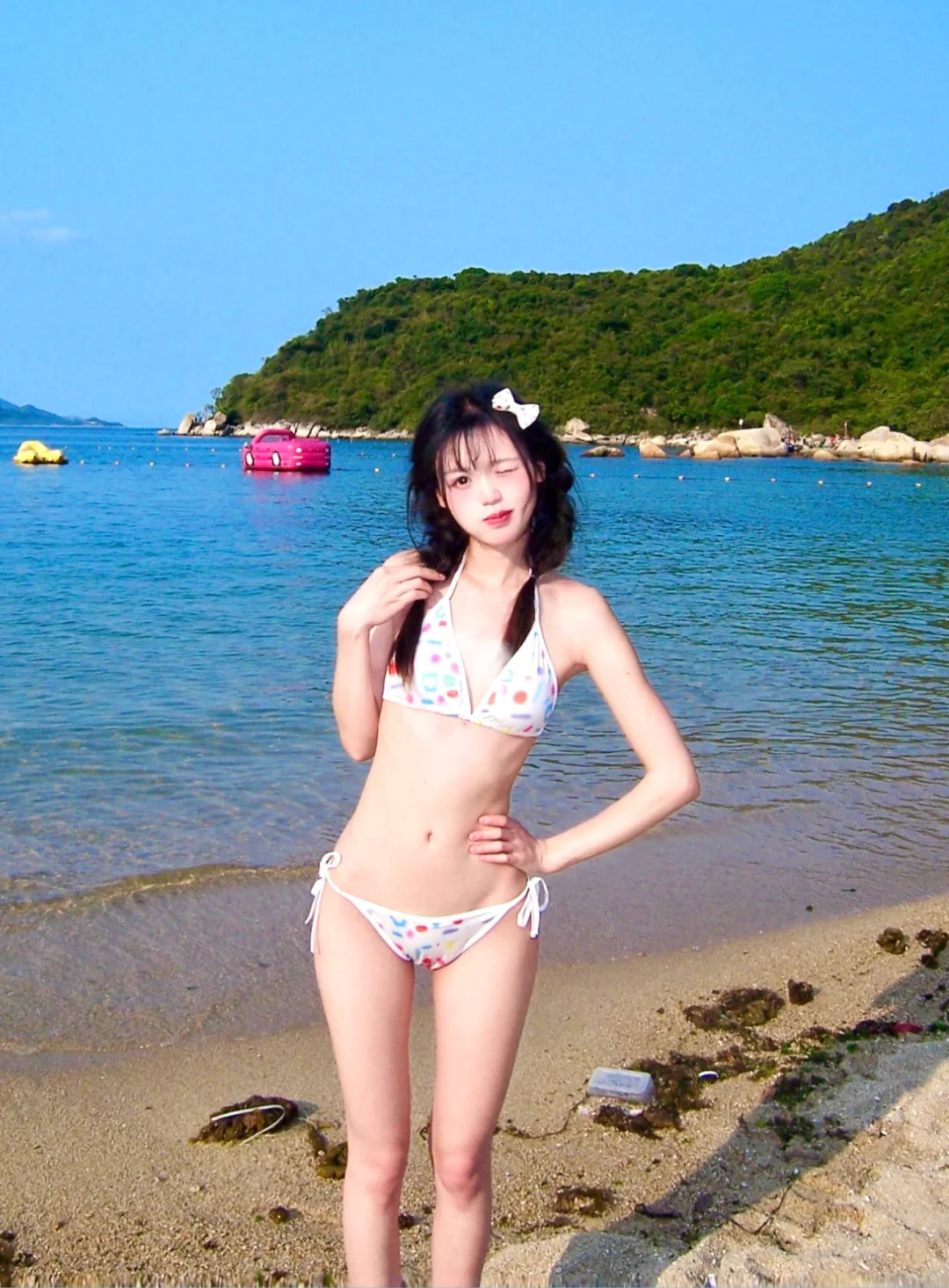 我在广东过夏天｜ccd海边蓝天泳衣拍照姿势