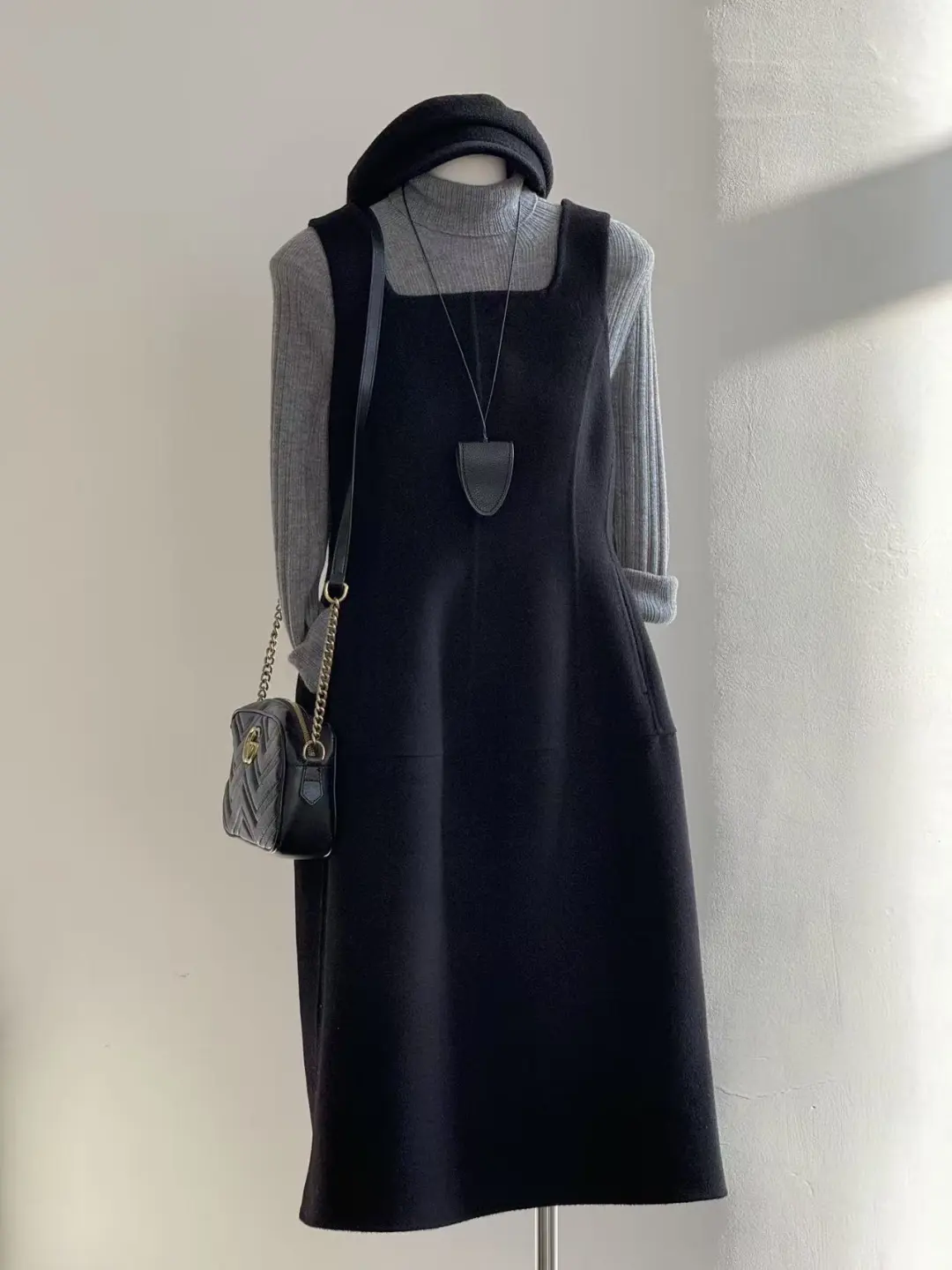秋冬本命背心裙🖤收腰小黑裙长款来啦！