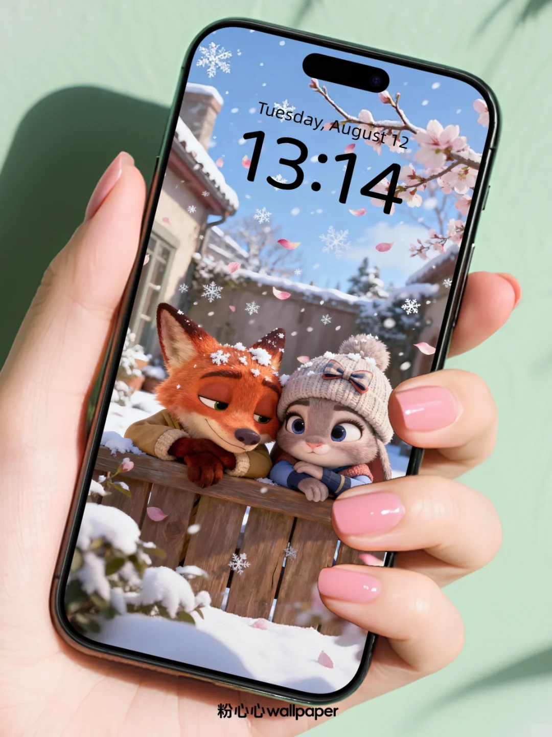 兔狐冬日CP感，花与雪的相遇｜动态壁纸｜104