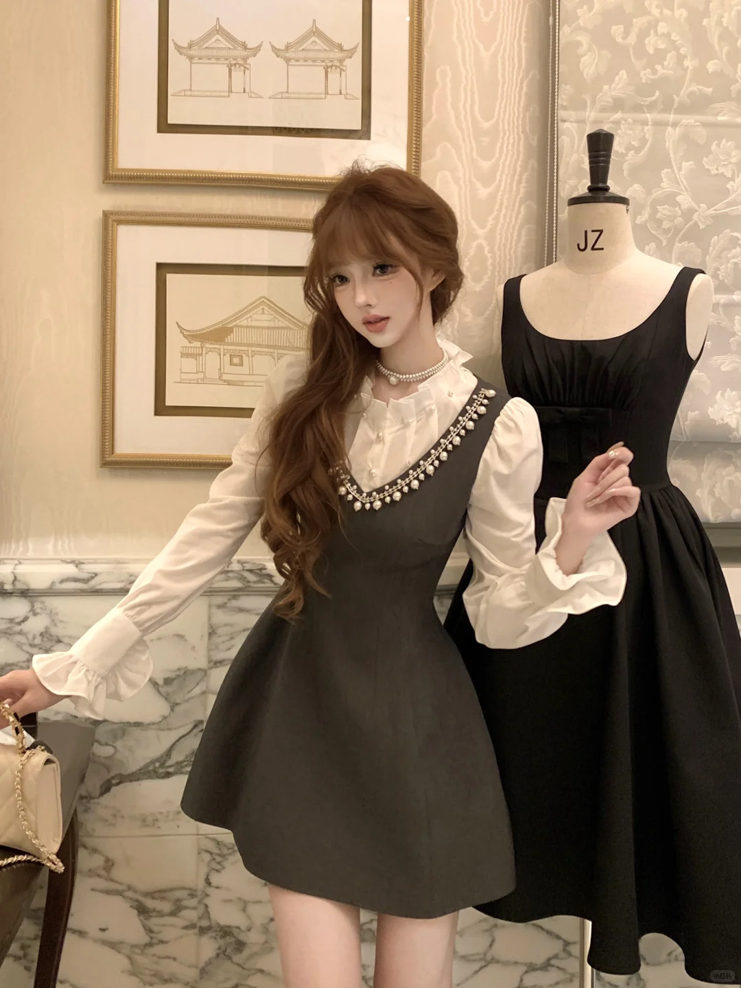 啊啊啊 好久没有穿到这么千金的显瘦A字裙了