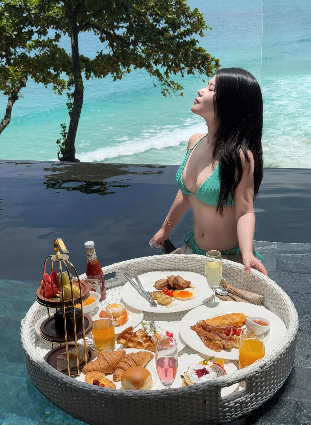 140｜80 小个子普吉岛海边泳池比基尼穿搭