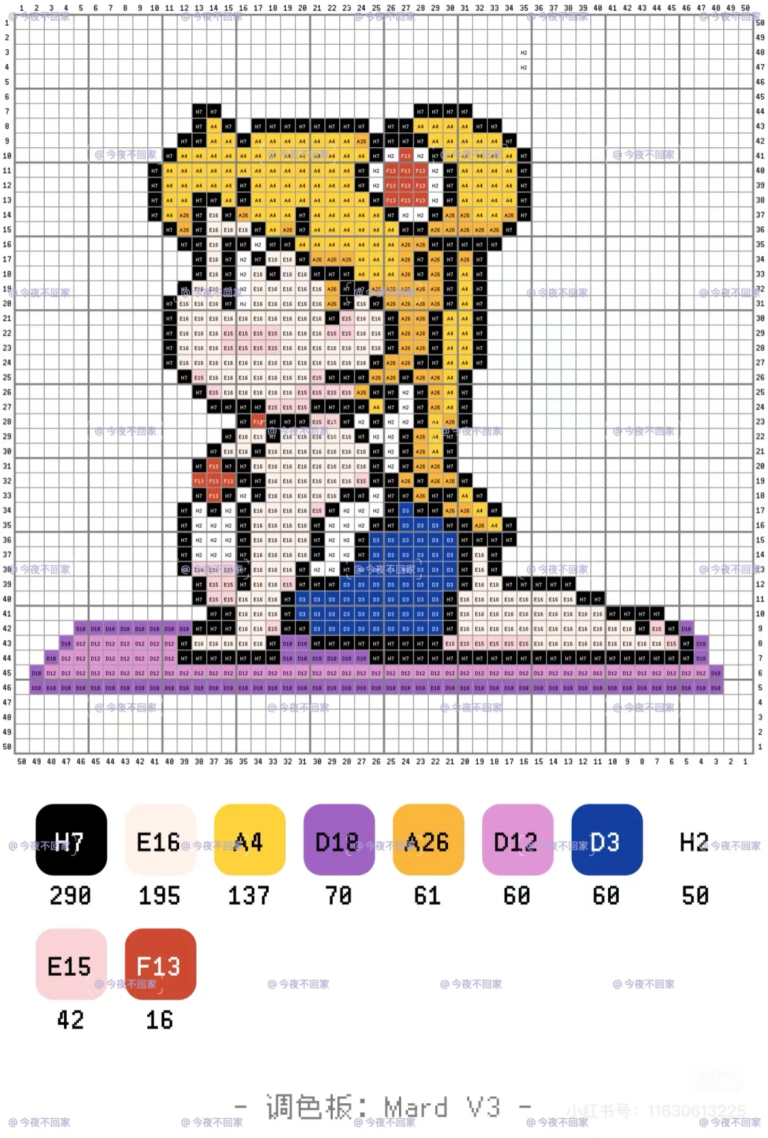 拼豆｜美少女战士瑜伽版（附色号）