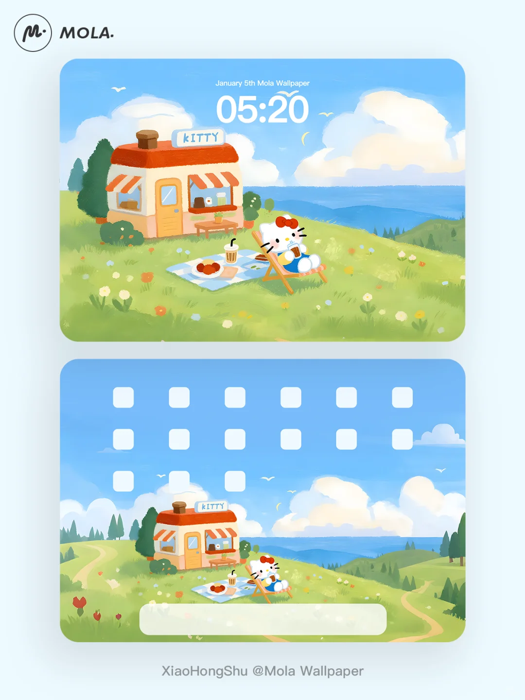 Hellokitty海边小屋 | 平板壁纸 105