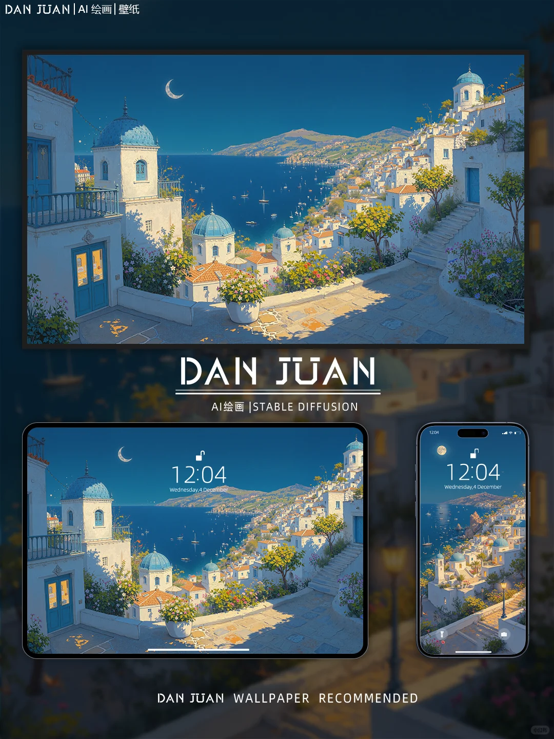 夜晚的圣托里尼｜蛋卷壁纸244