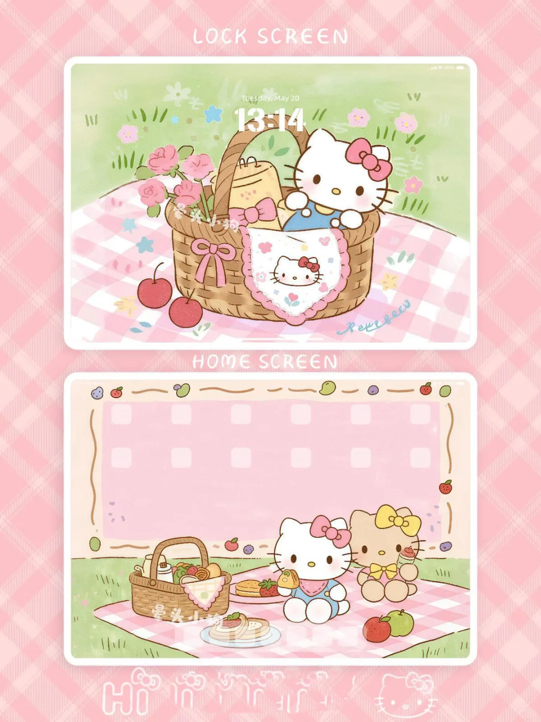 HelloKitty·野餐小乐趣🥂｜平板壁纸𓂃🧺
