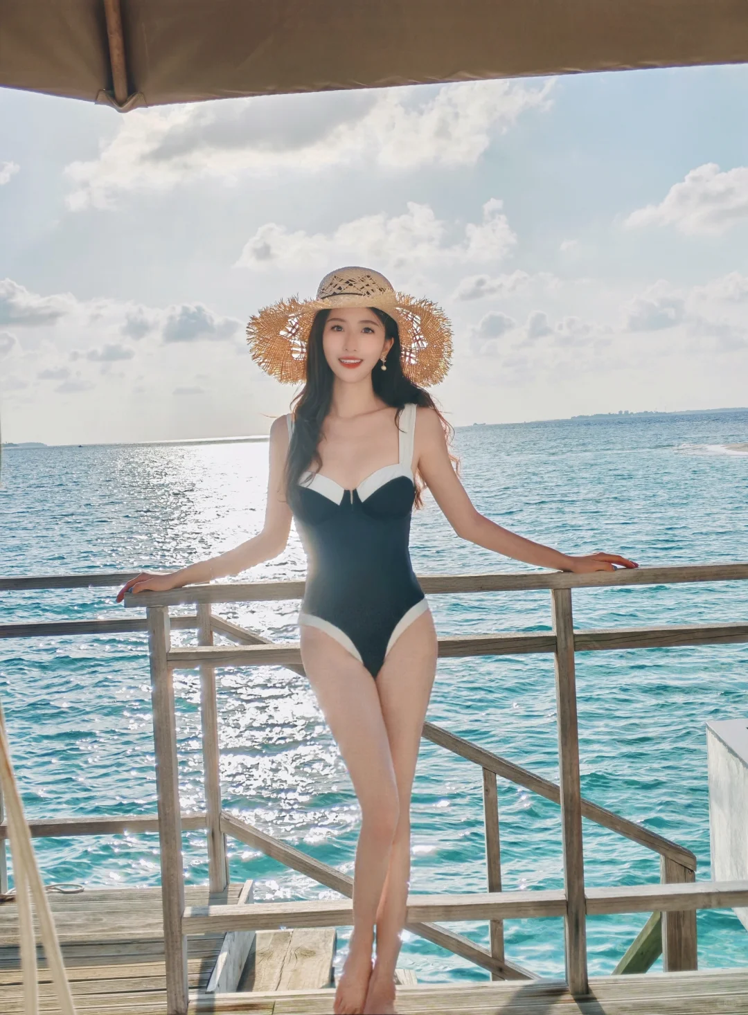 🌊马尔代夫水屋日记，泳装OOTD🖤