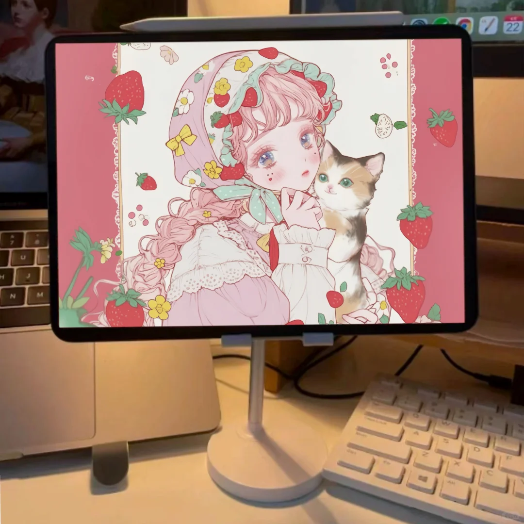草莓🍓少女｜平板电脑壁纸✨