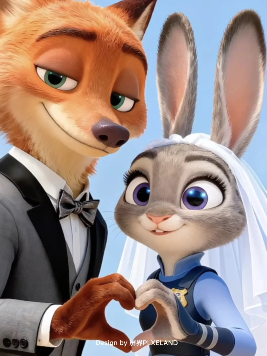 动态壁纸｜尼克和朱迪镜头比心❤️