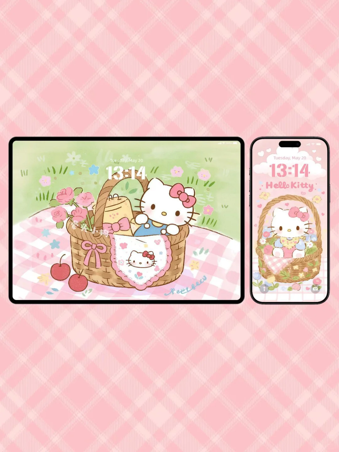 HelloKitty·野餐小乐趣🥂｜平板壁纸𓂃🧺