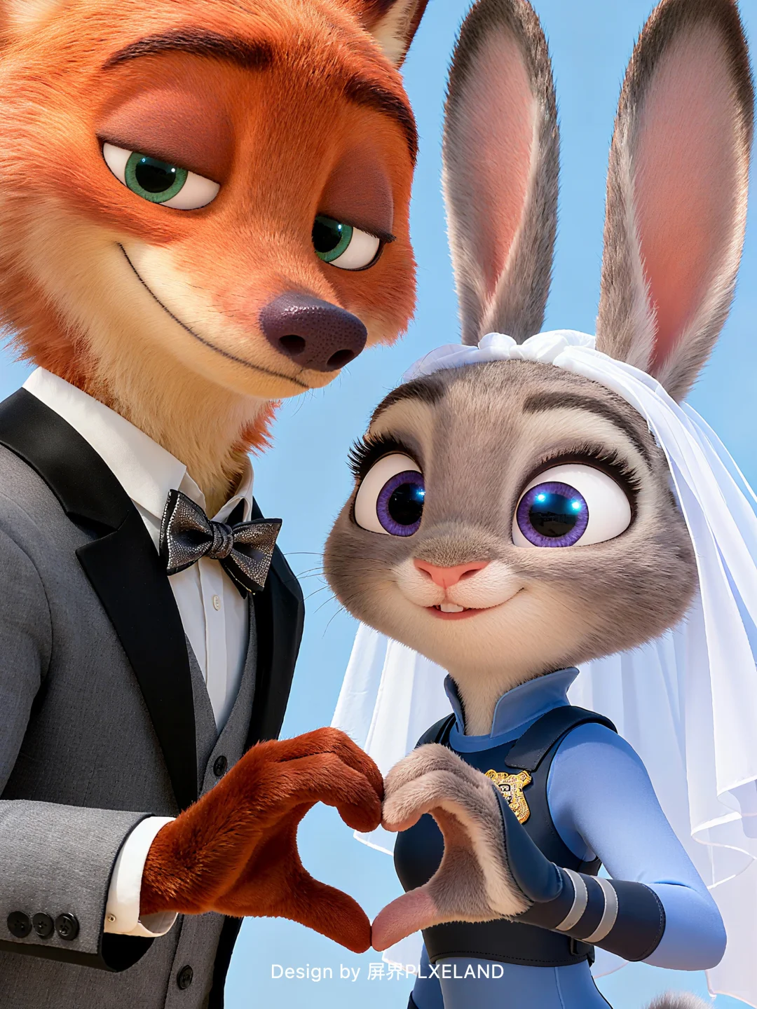 动态壁纸｜尼克和朱迪镜头比心❤️