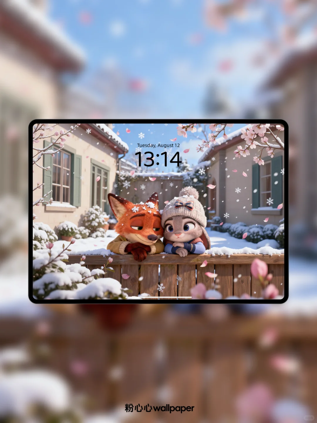 兔狐冬日CP感，花与雪的相遇｜动态壁纸｜104