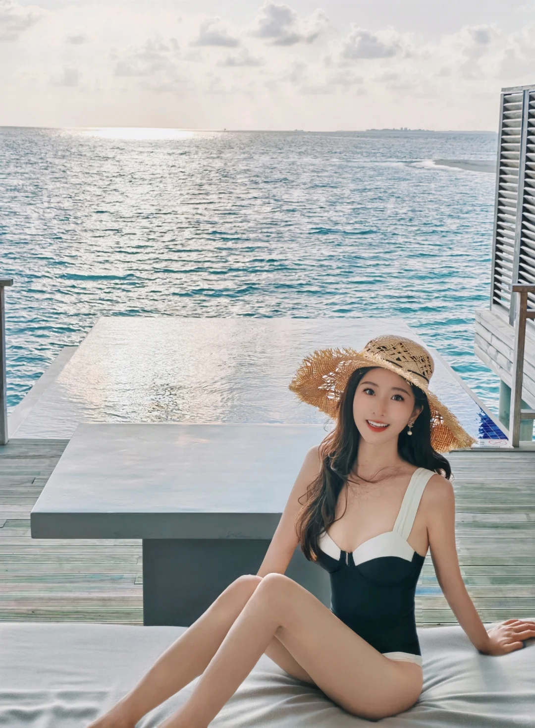 🌊马尔代夫水屋日记，泳装OOTD🖤